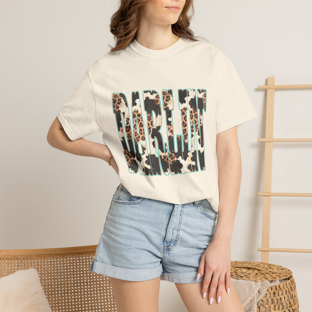 Darlin' Leopard Print T-Shirt — Women's Southern Cowgirl Graphic Tee