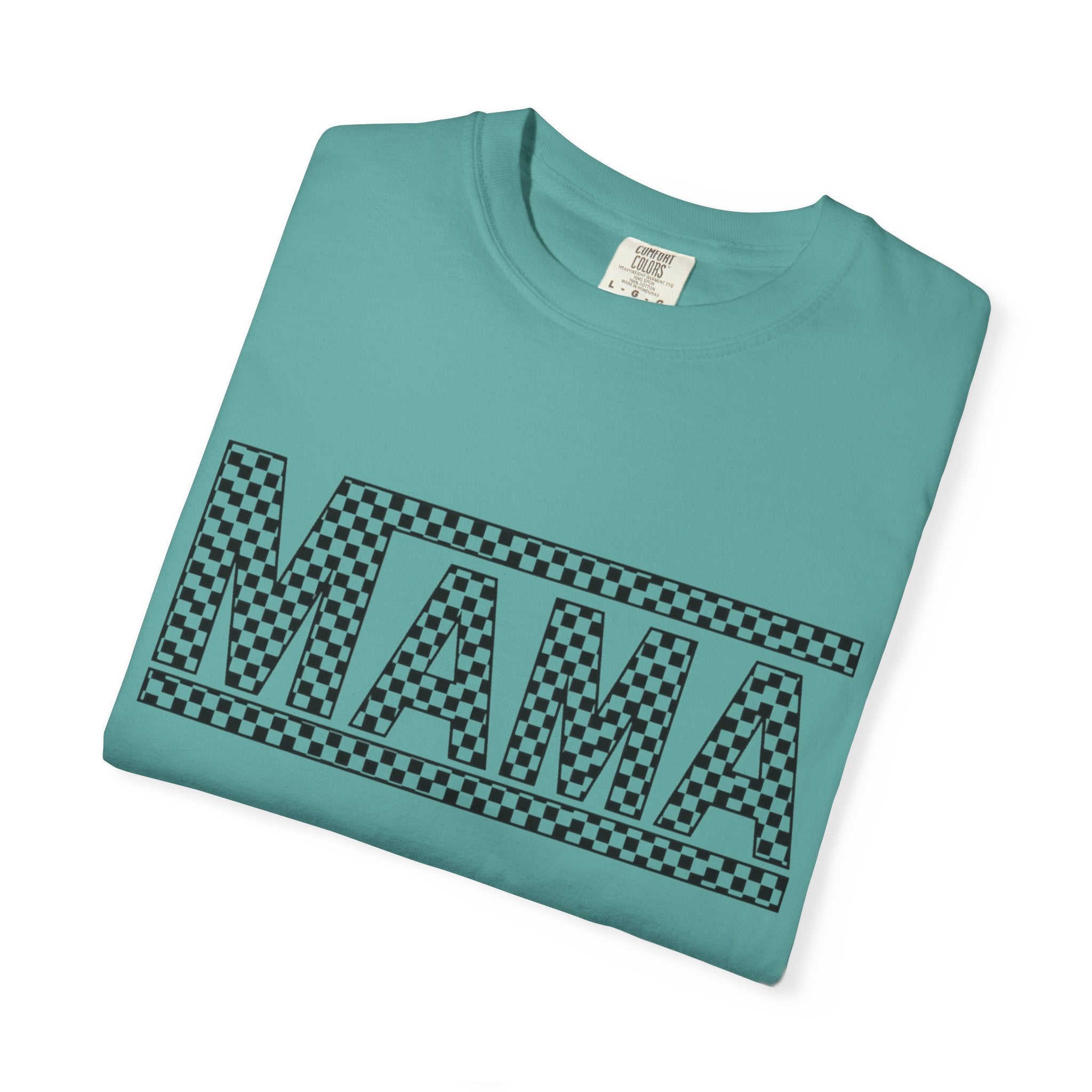 Checkered MAMA Logo T-shirt | Mama Typography Tee