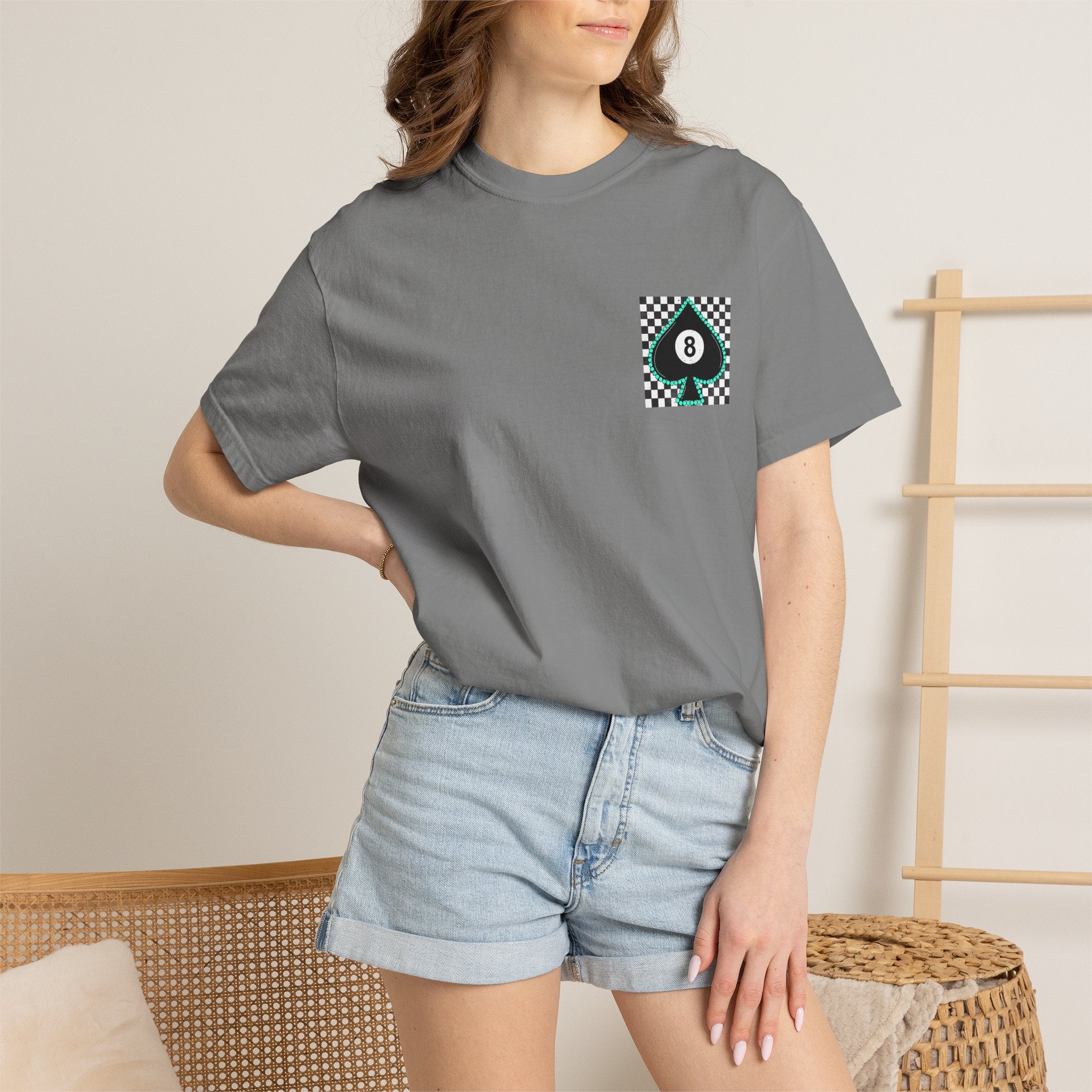8-Ball Spade Checkerboard T-Shirt