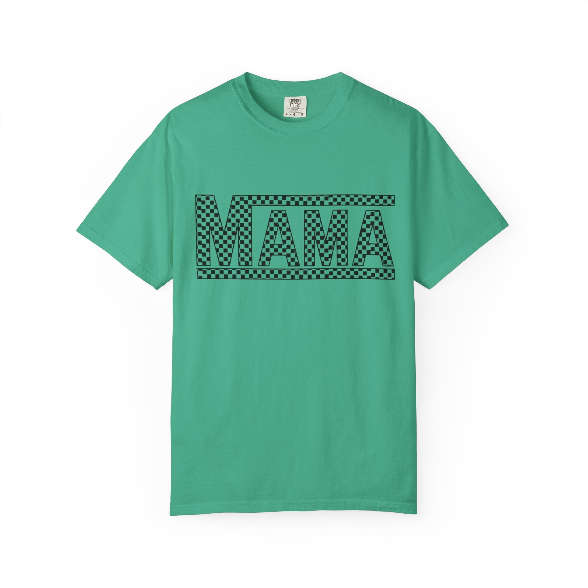Checkered MAMA Logo T-shirt | Mama Typography Tee