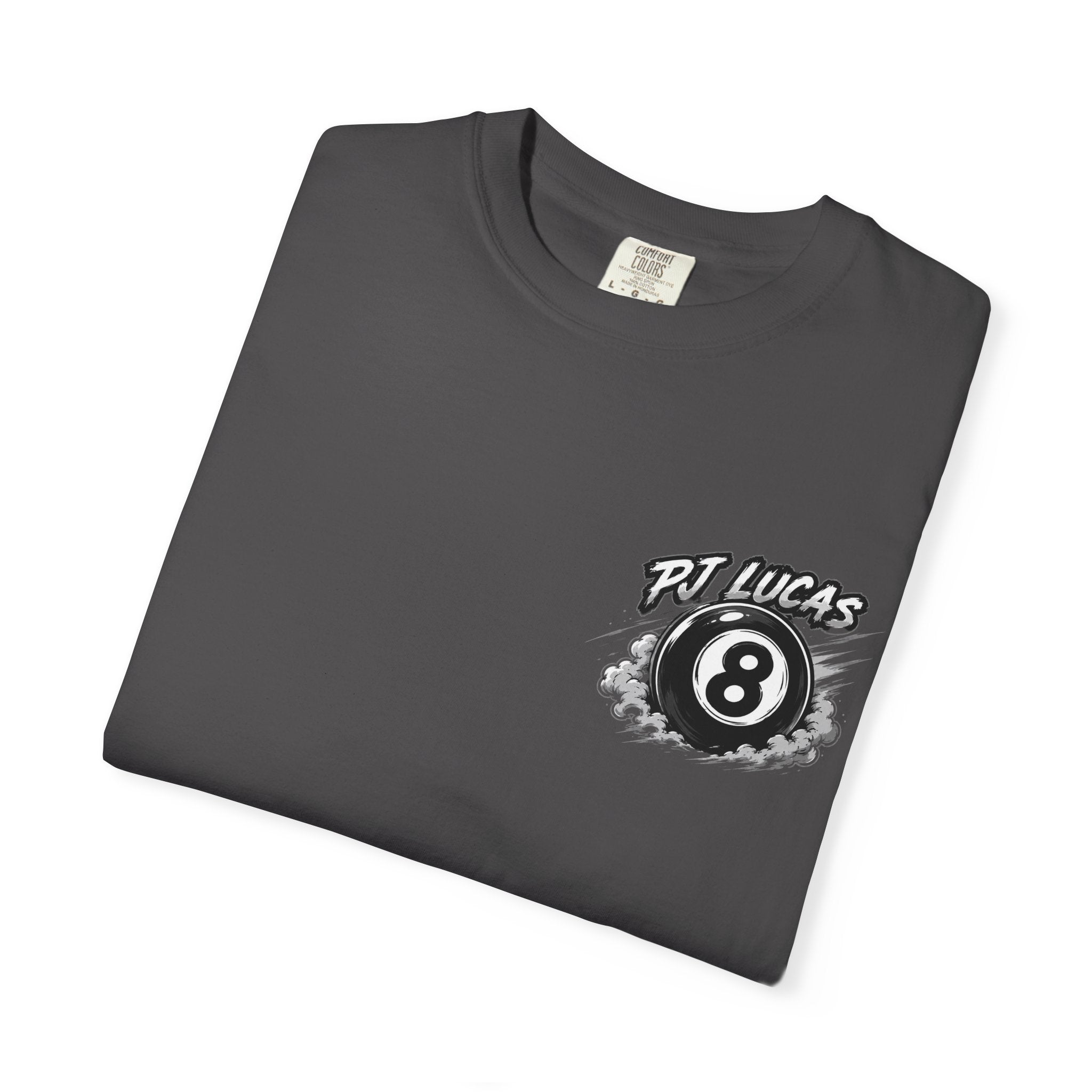 PJ Lucas Race Car T-Shirt — Vintage Black 8-Ball Dirt Track Tee