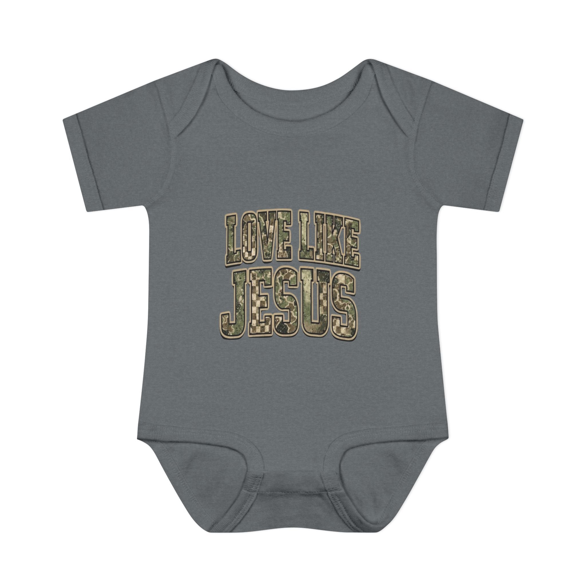 Infant Bodysuit - "Love Like Jesus" Camo Christian Baby Onesie