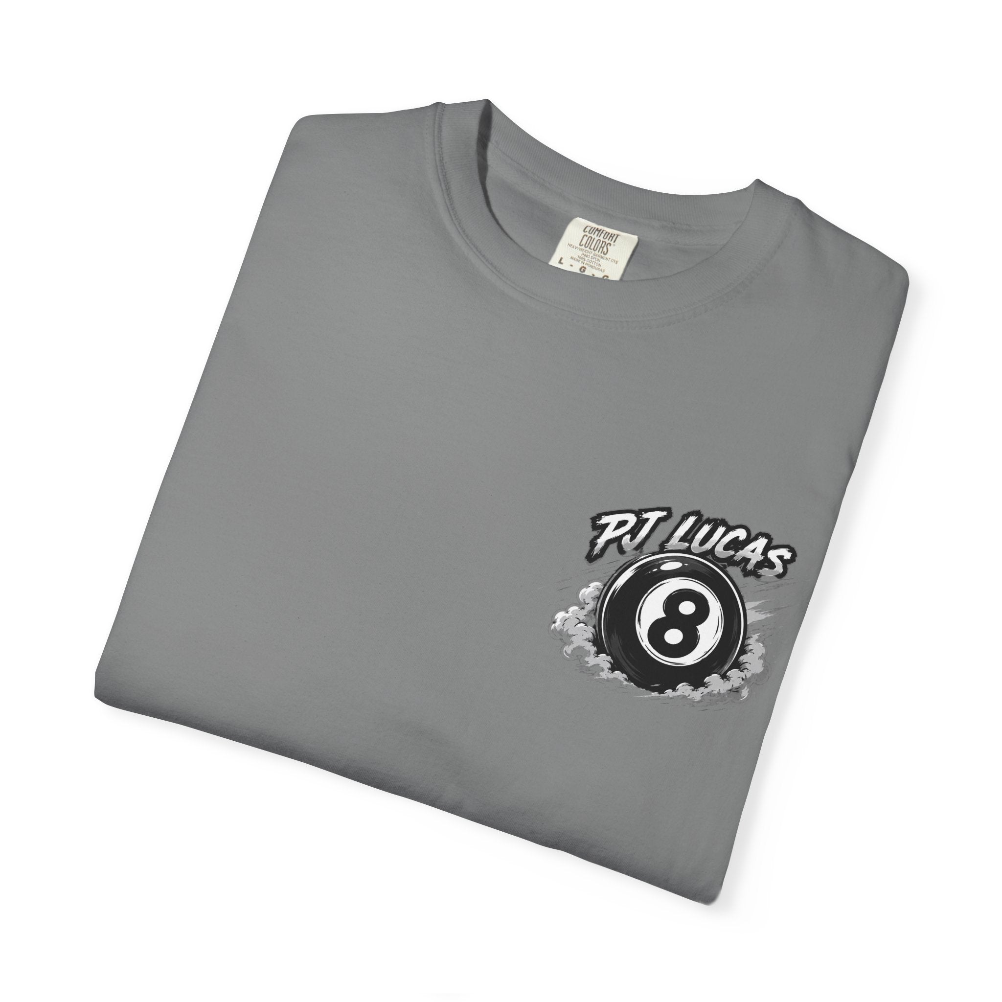 PJ Lucas Race Car T-Shirt — Vintage Black 8-Ball Dirt Track Tee