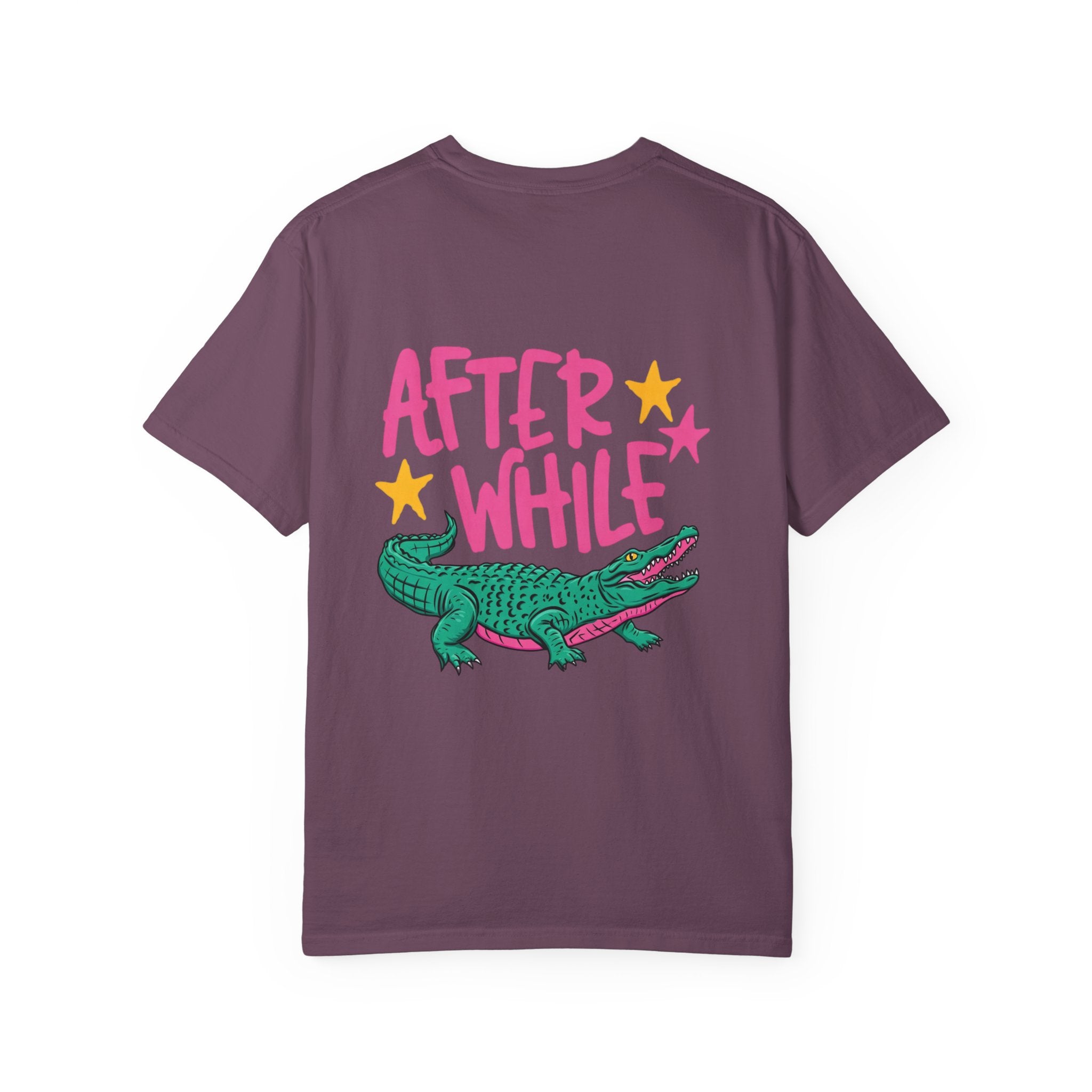 Later/After While Alligator T-Shirt — Retro Pink & Teal Graphic Tee