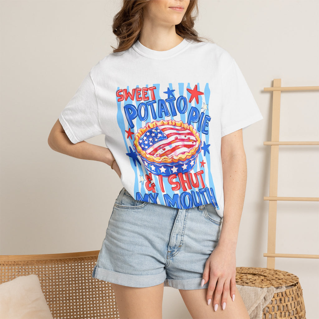 "Sweet Potato Pie & I Shut My Mouth" Patriotic  Tee
