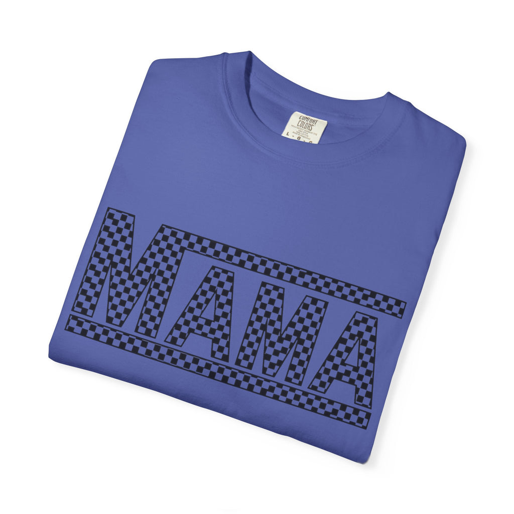 Checkered MAMA Logo T-shirt | Mama Typography Tee