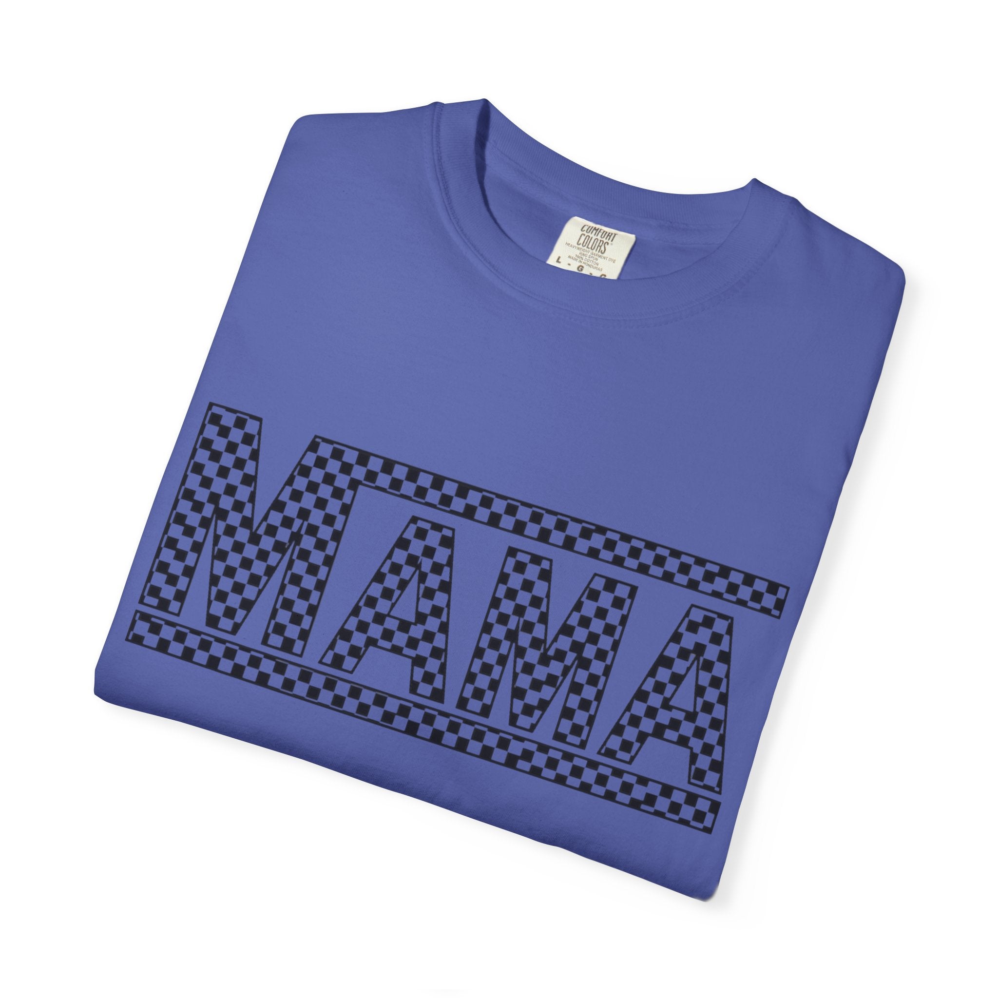 Checkered MAMA Logo T-shirt | Mama Typography Tee