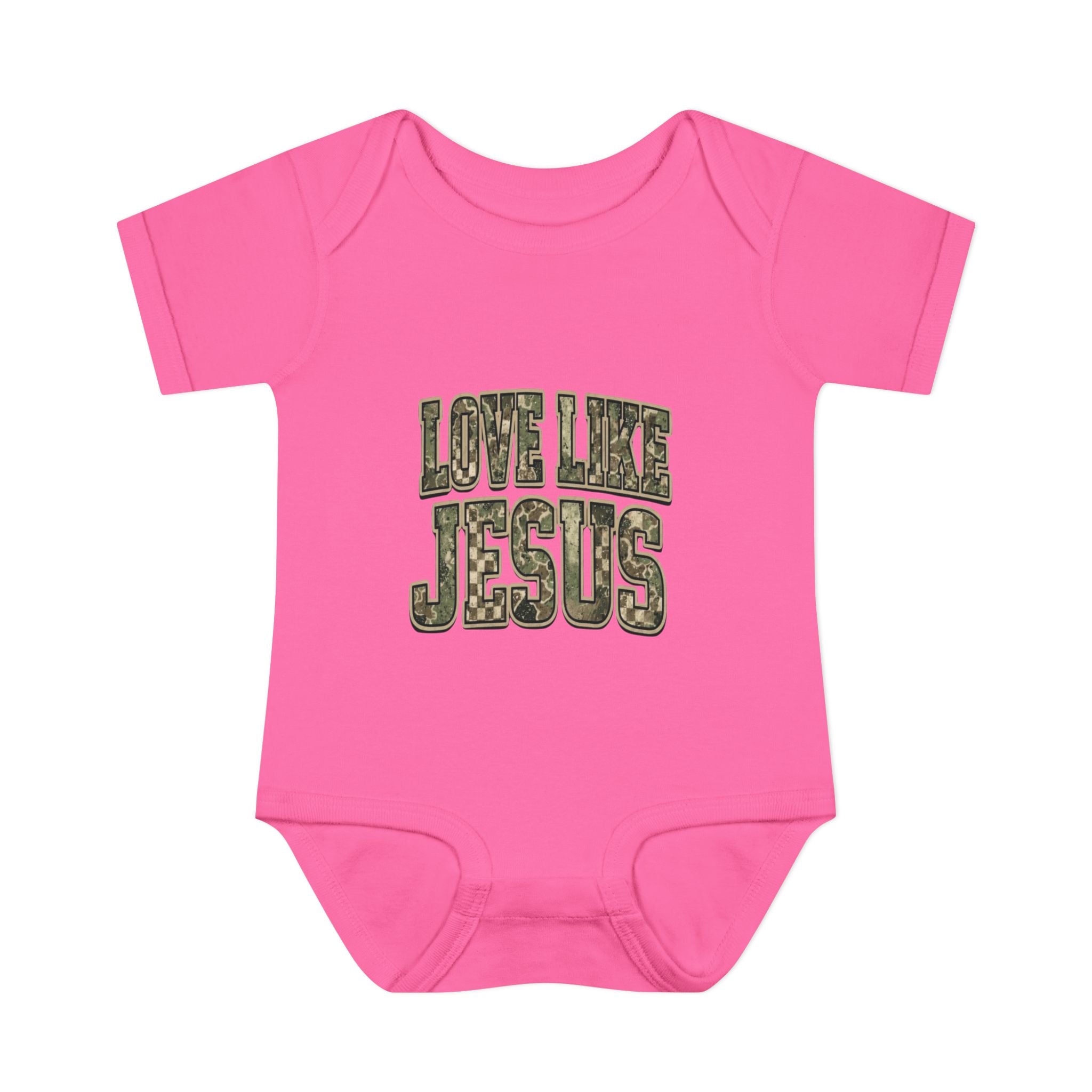 Infant Bodysuit - "Love Like Jesus" Camo Christian Baby Onesie