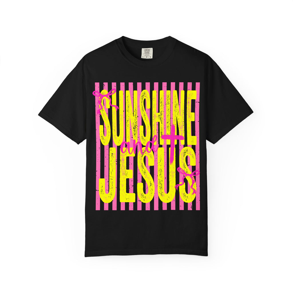 Sunshine and Jesus Graphic T-Shirt — Bright Faith Tee for Women & Men