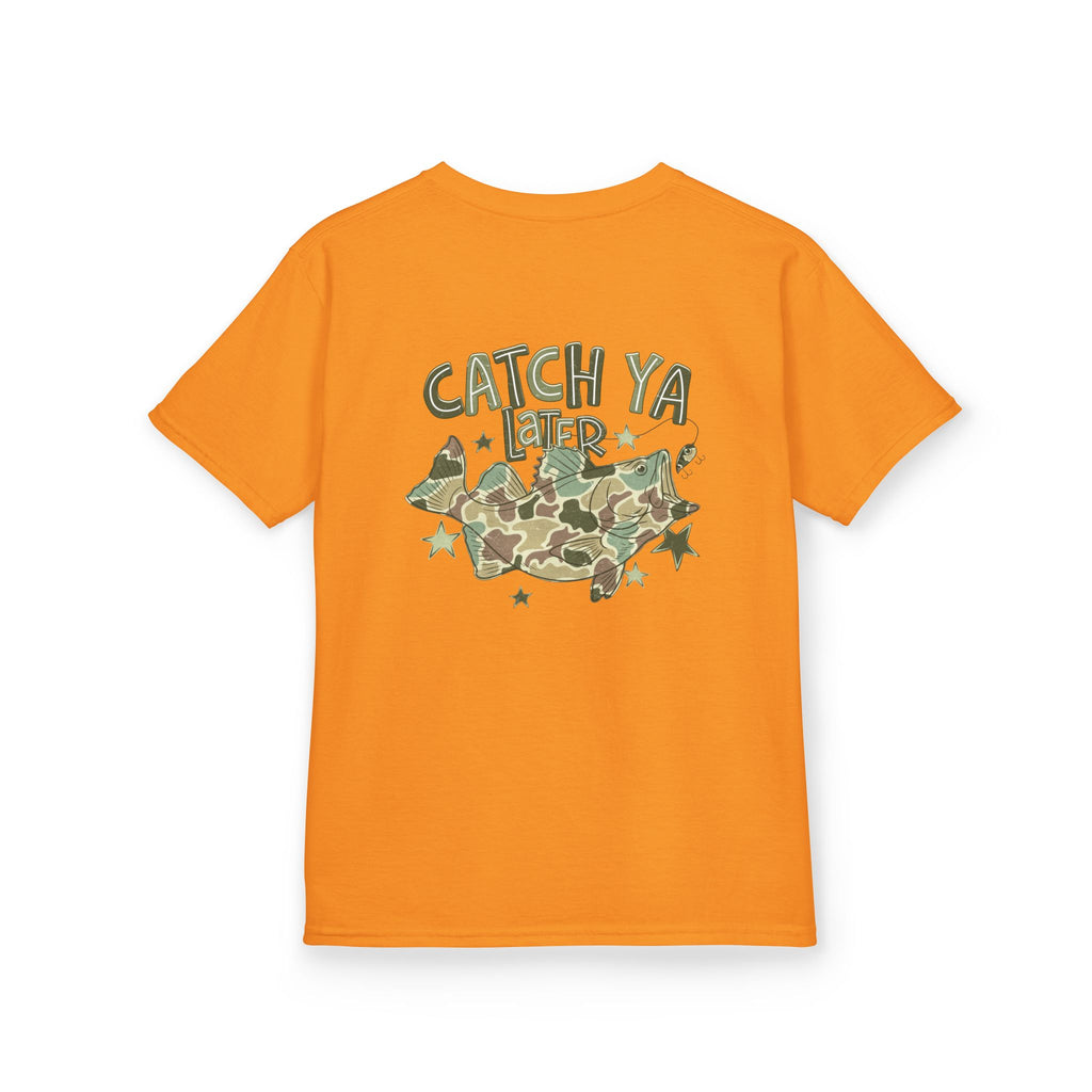 Kids Tee — "Catch Ya Later" Camo Shark Graphic