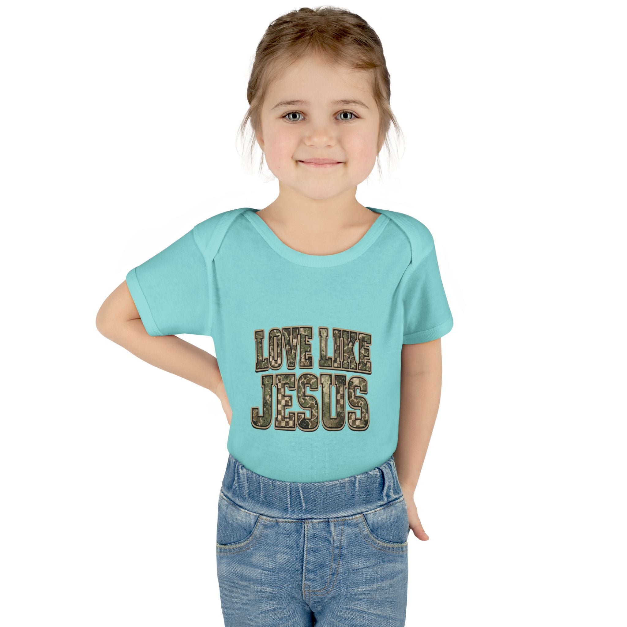 Infant Bodysuit - "Love Like Jesus" Camo Christian Baby Onesie