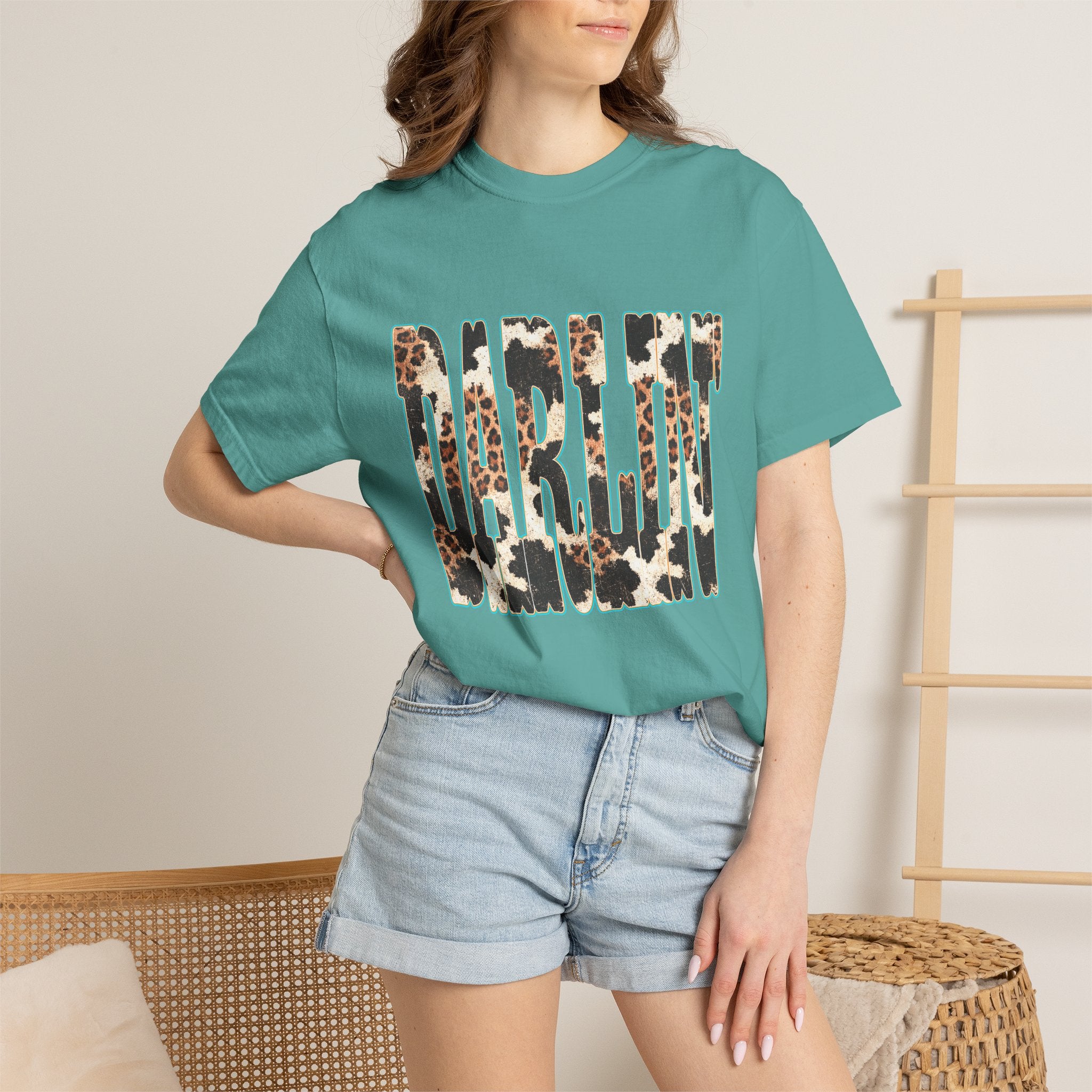 Darlin' Leopard Print T-Shirt — Women's Southern Cowgirl Graphic Tee