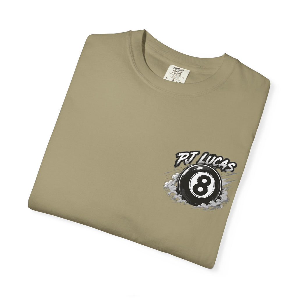 PJ Lucas Race Car T-Shirt — Vintage Black 8-Ball Dirt Track Tee