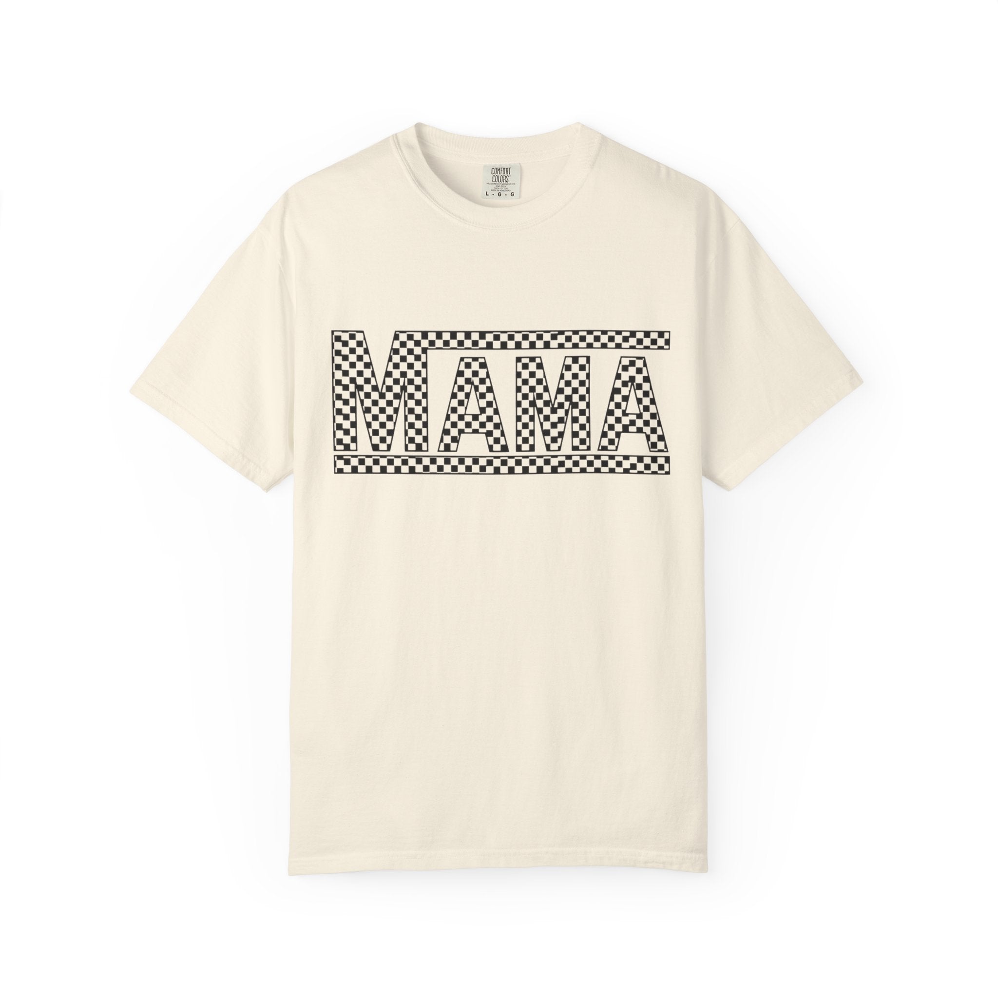 Checkered MAMA Logo T-shirt | Mama Typography Tee