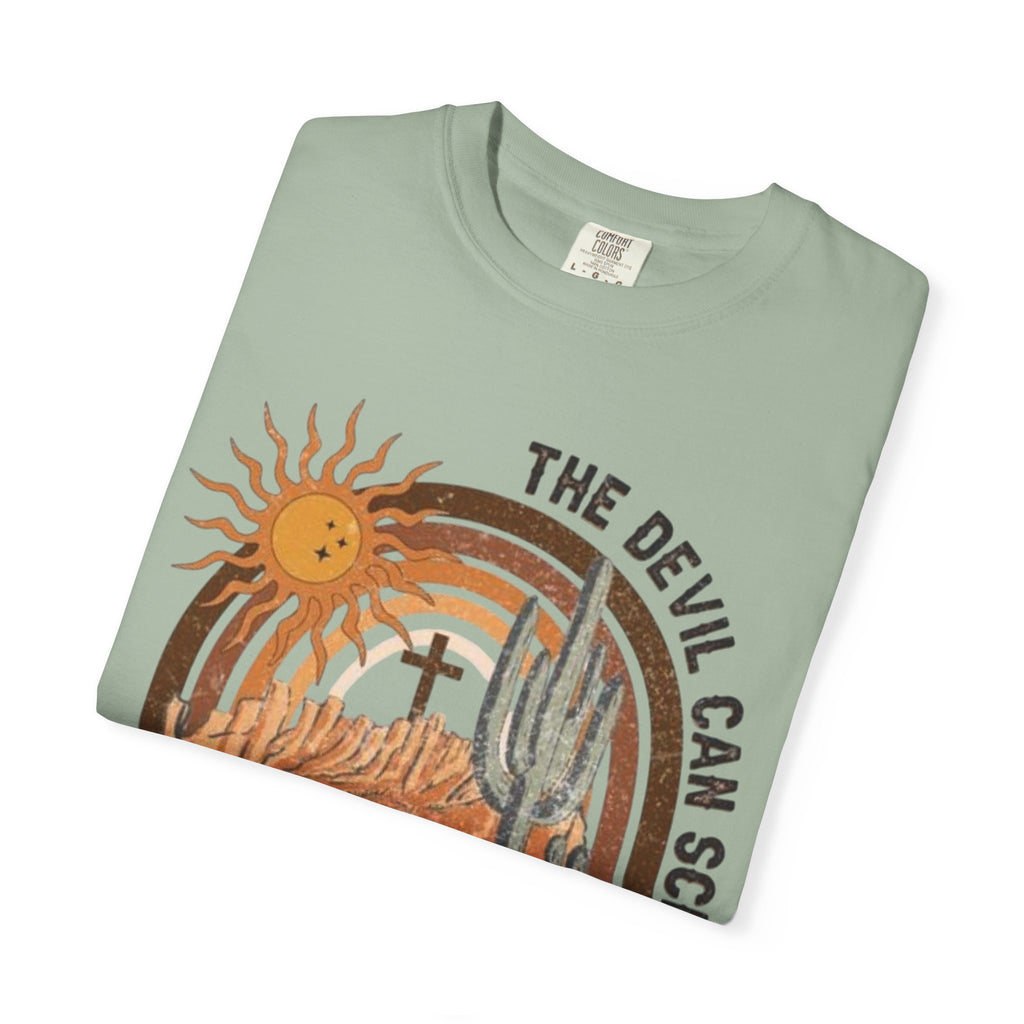 Christian Desert Scene T-Shirt — "The Devil Can Scrap, But the Lord Has Won"