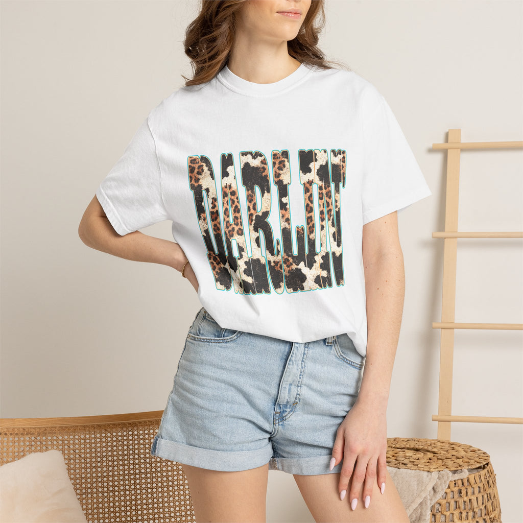 Darlin' Leopard Print T-Shirt — Women's Southern Cowgirl Graphic Tee