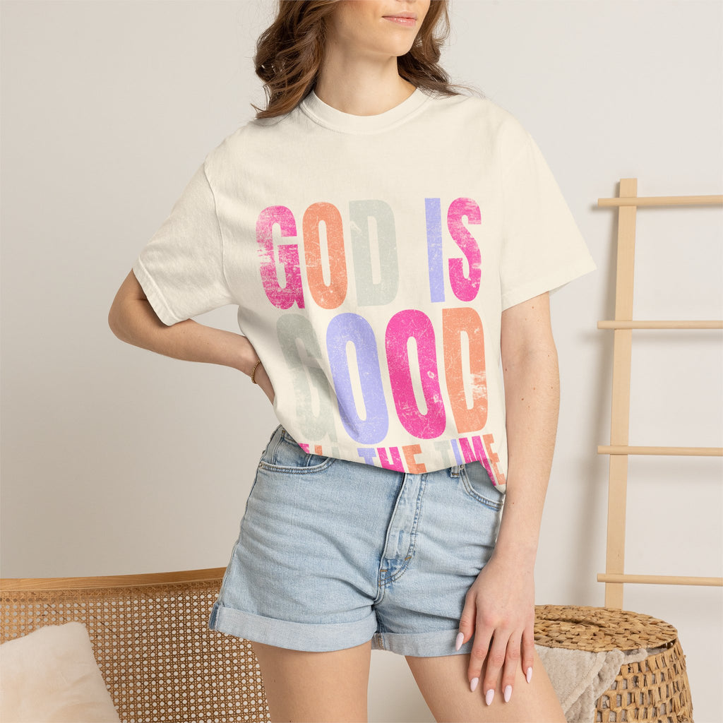 God Is Good All The Time T-Shirt — Pastel Christian Faith Tee