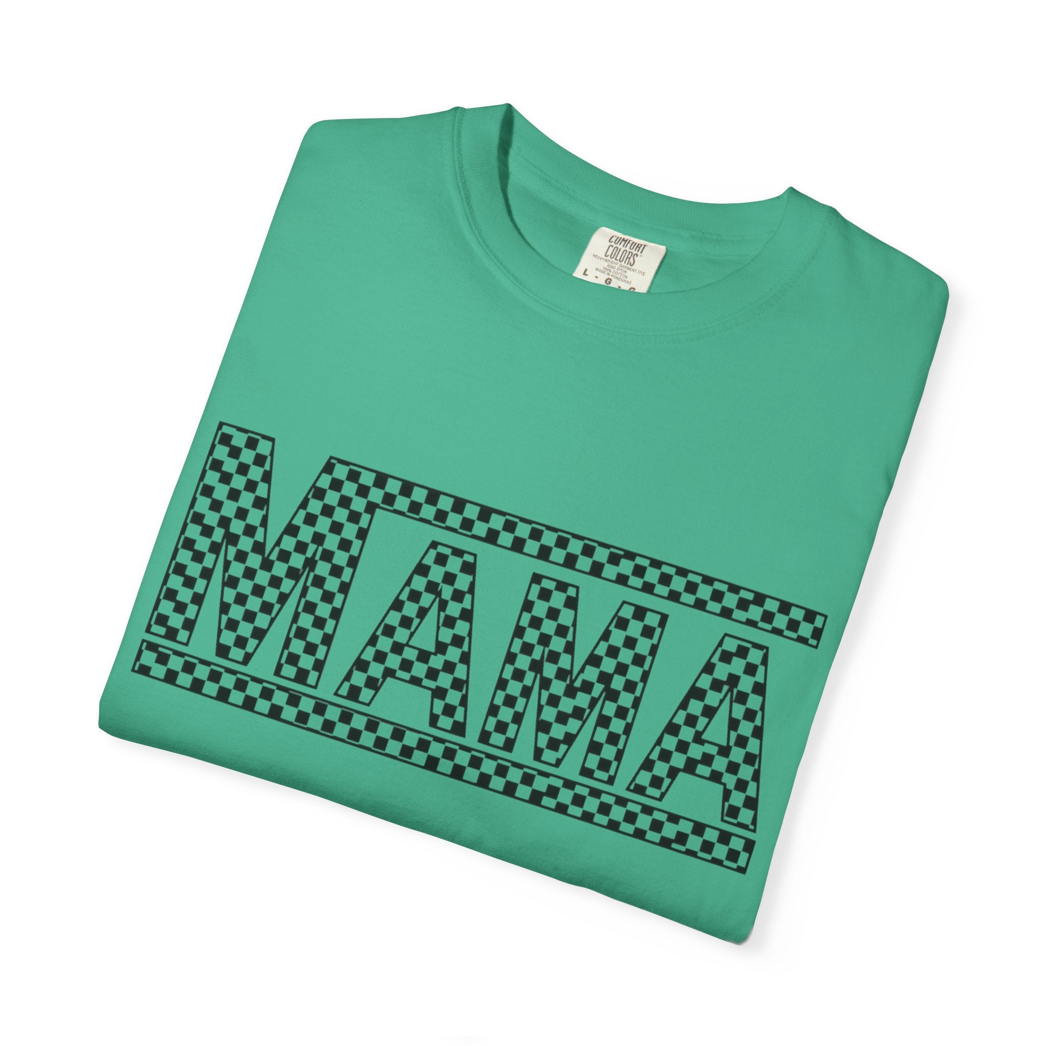 Checkered MAMA Logo T-shirt | Mama Typography Tee