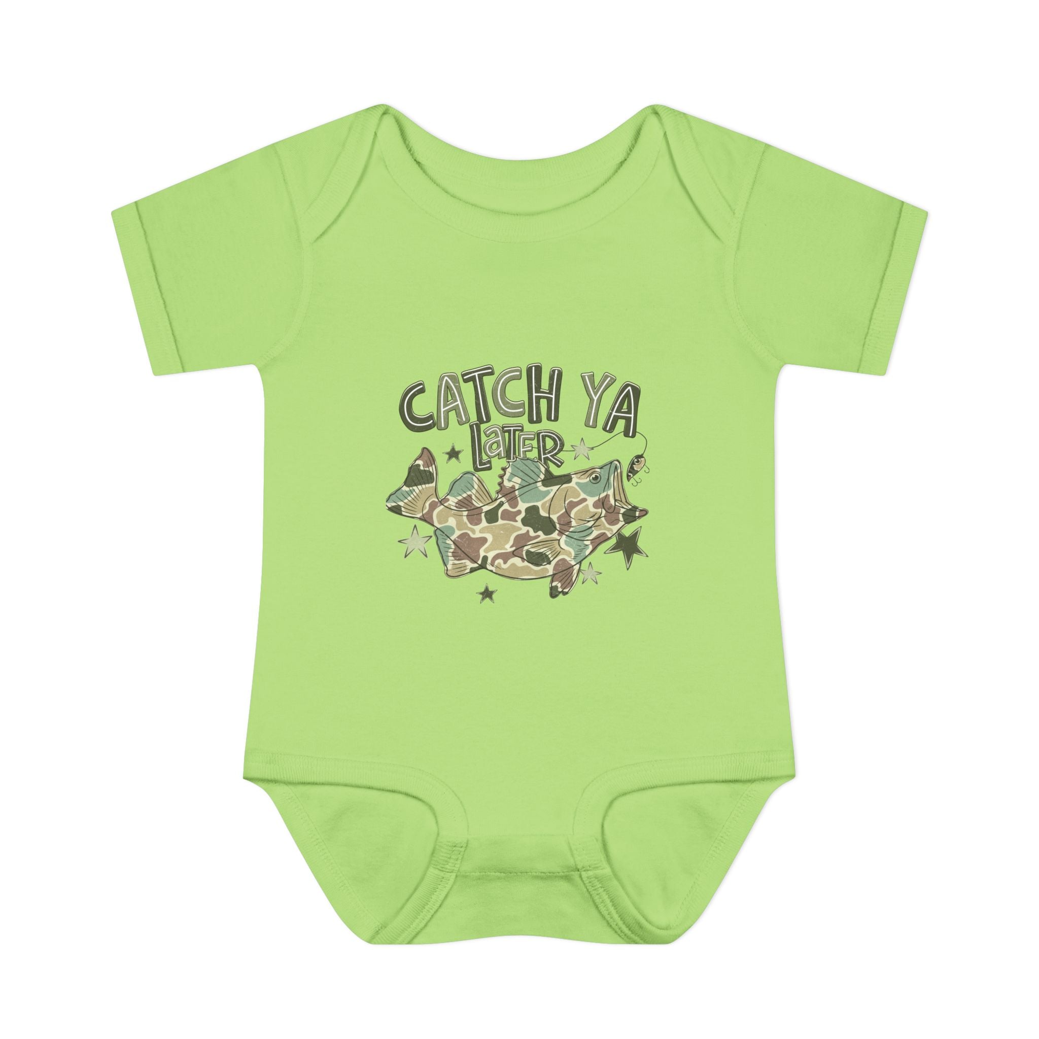 Infant Bodysuit - "Catch Ya Later" Camo Bat Graphic Baby Onesie