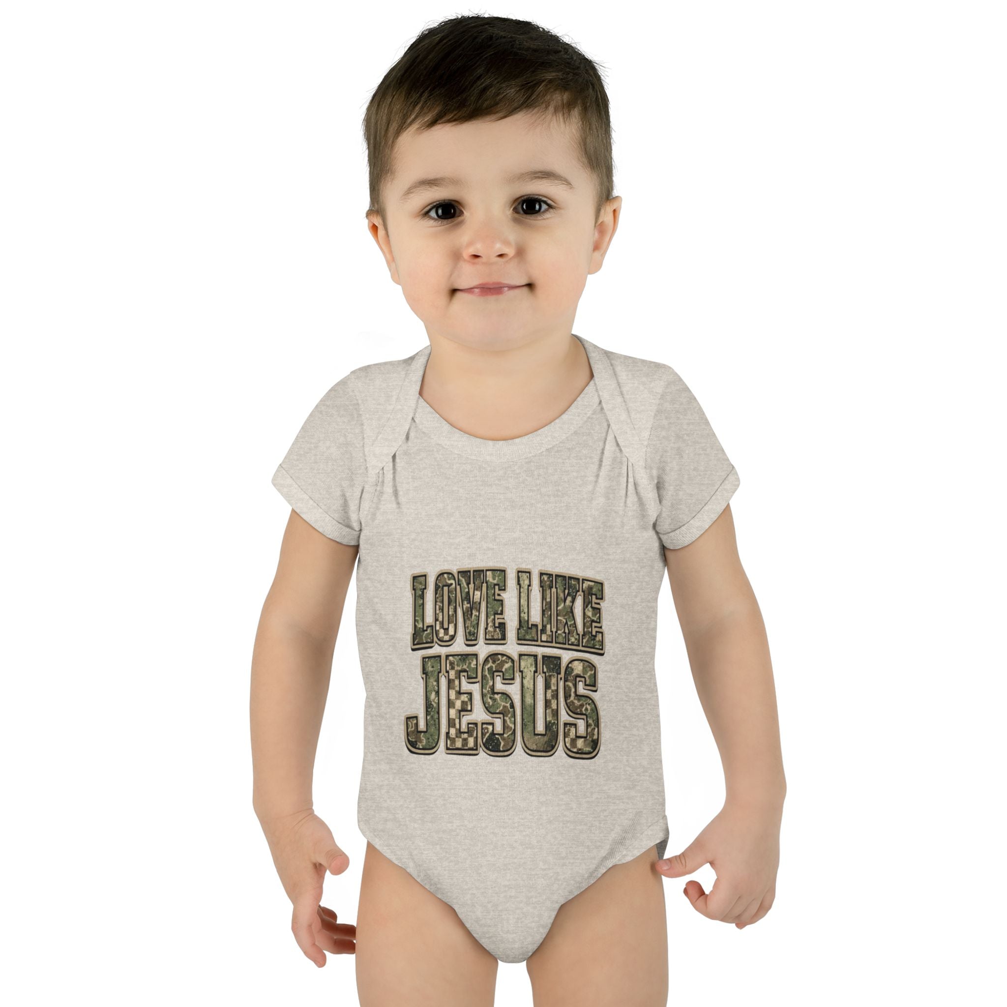 Infant Bodysuit - "Love Like Jesus" Camo Christian Baby Onesie