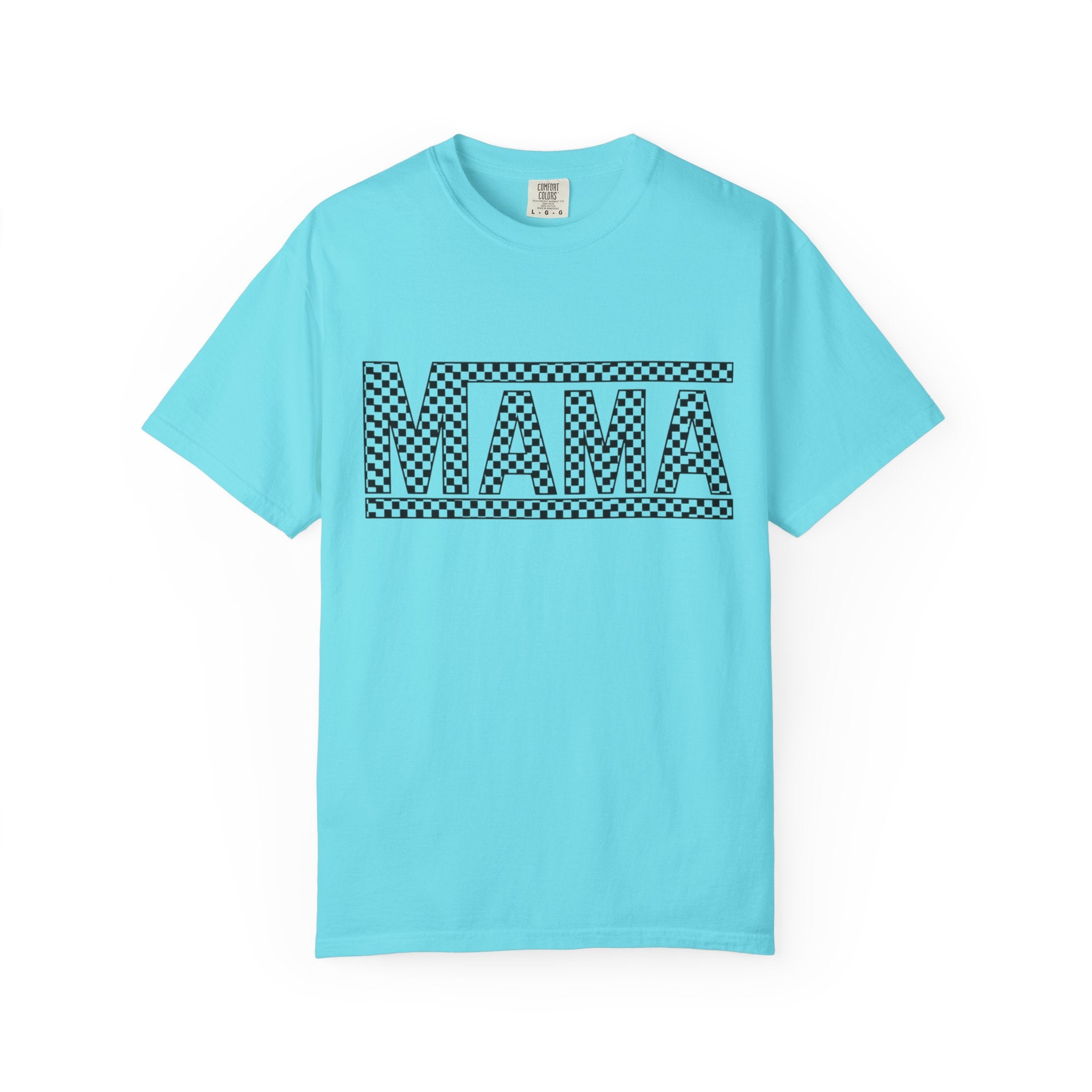 Checkered MAMA Logo T-shirt | Mama Typography Tee