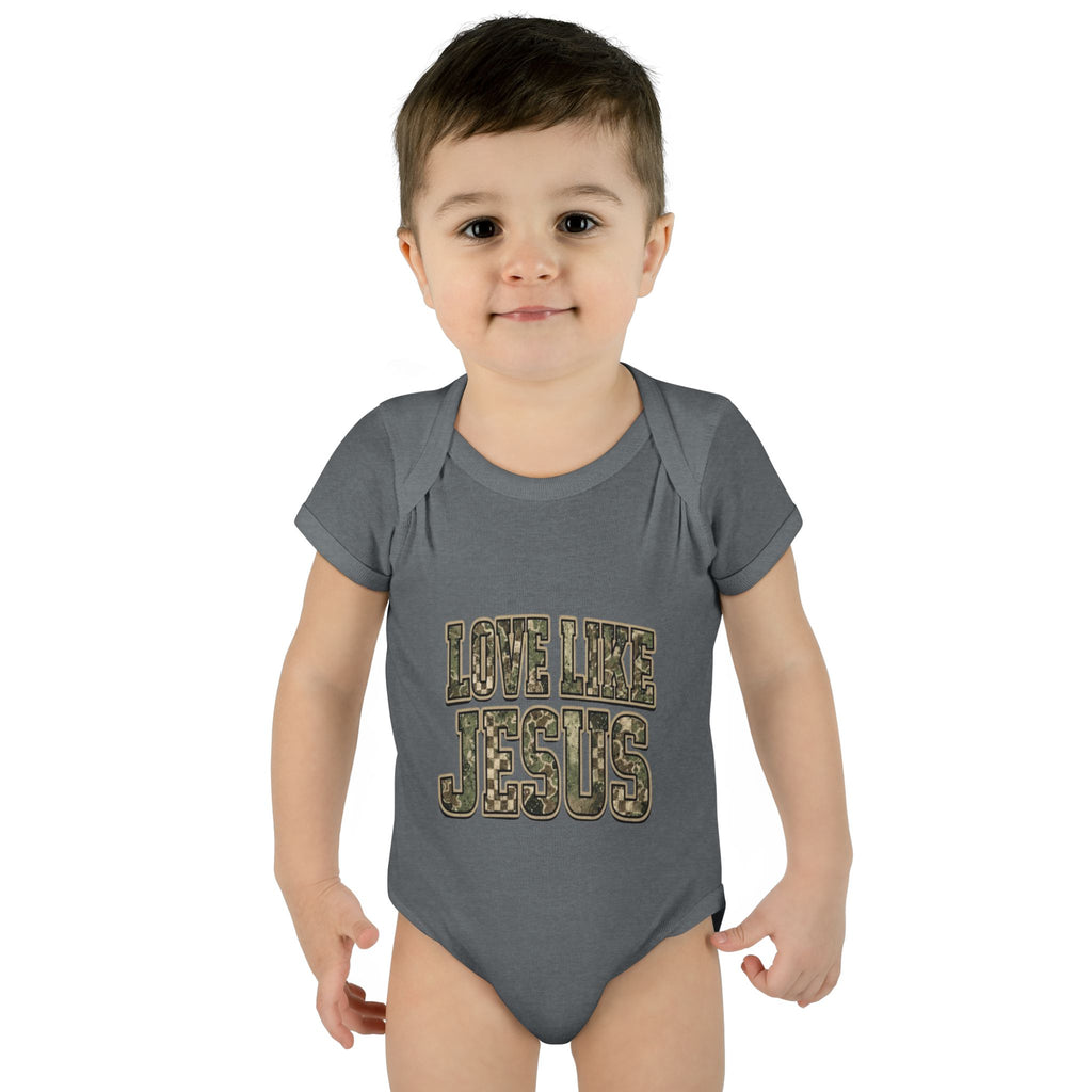 Infant Bodysuit - "Love Like Jesus" Camo Christian Baby Onesie