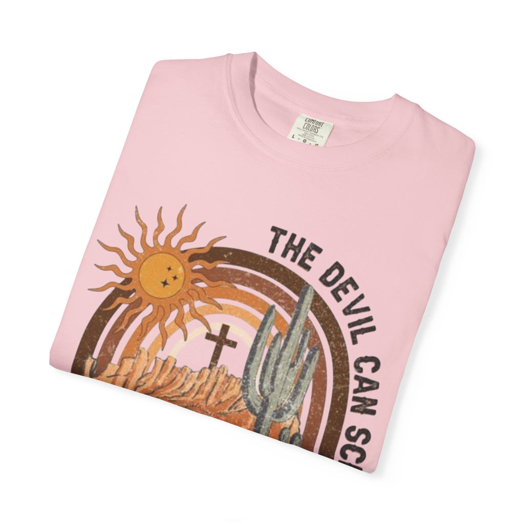 Christian Desert Scene T-Shirt — "The Devil Can Scrap, But the Lord Has Won"