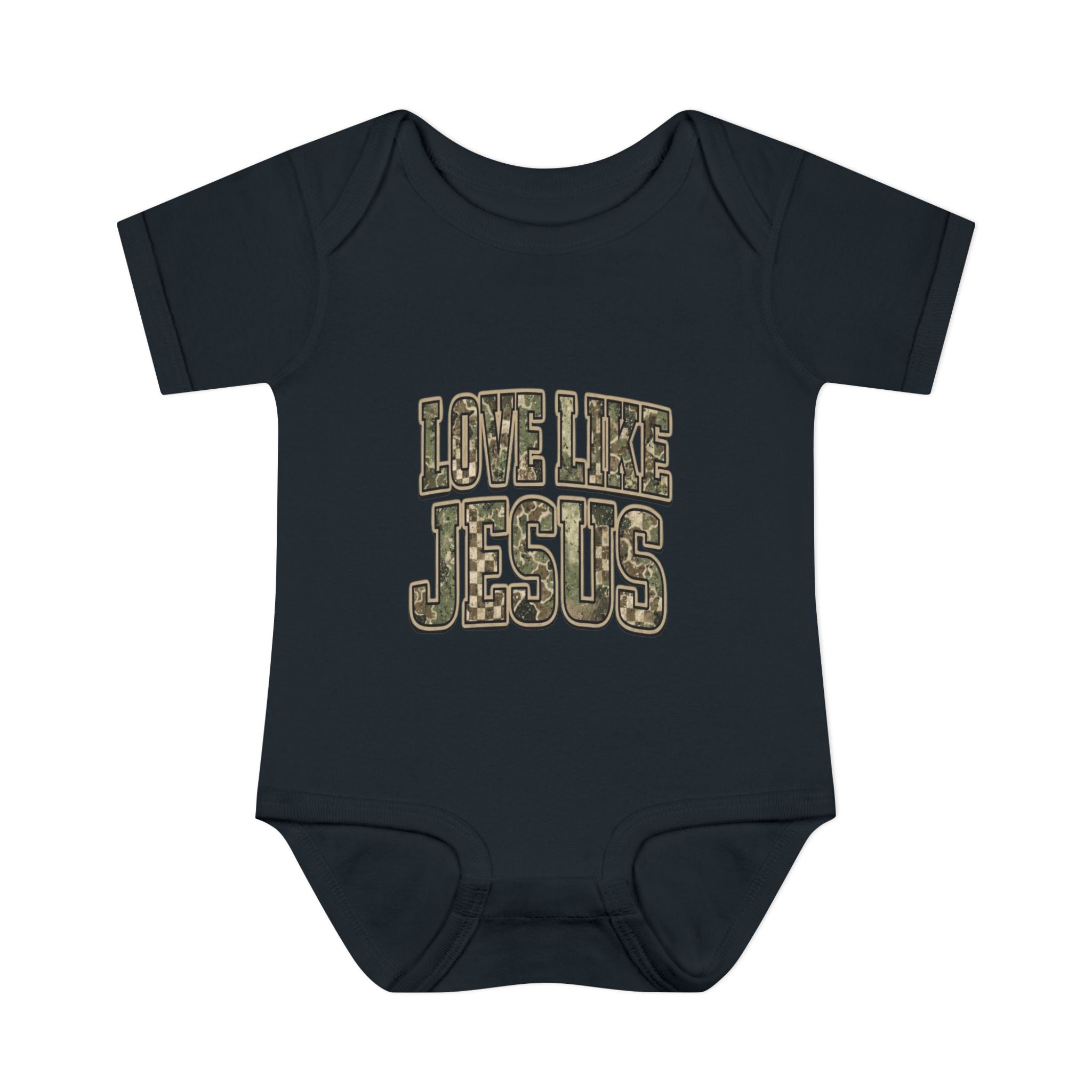 Infant Bodysuit - "Love Like Jesus" Camo Christian Baby Onesie