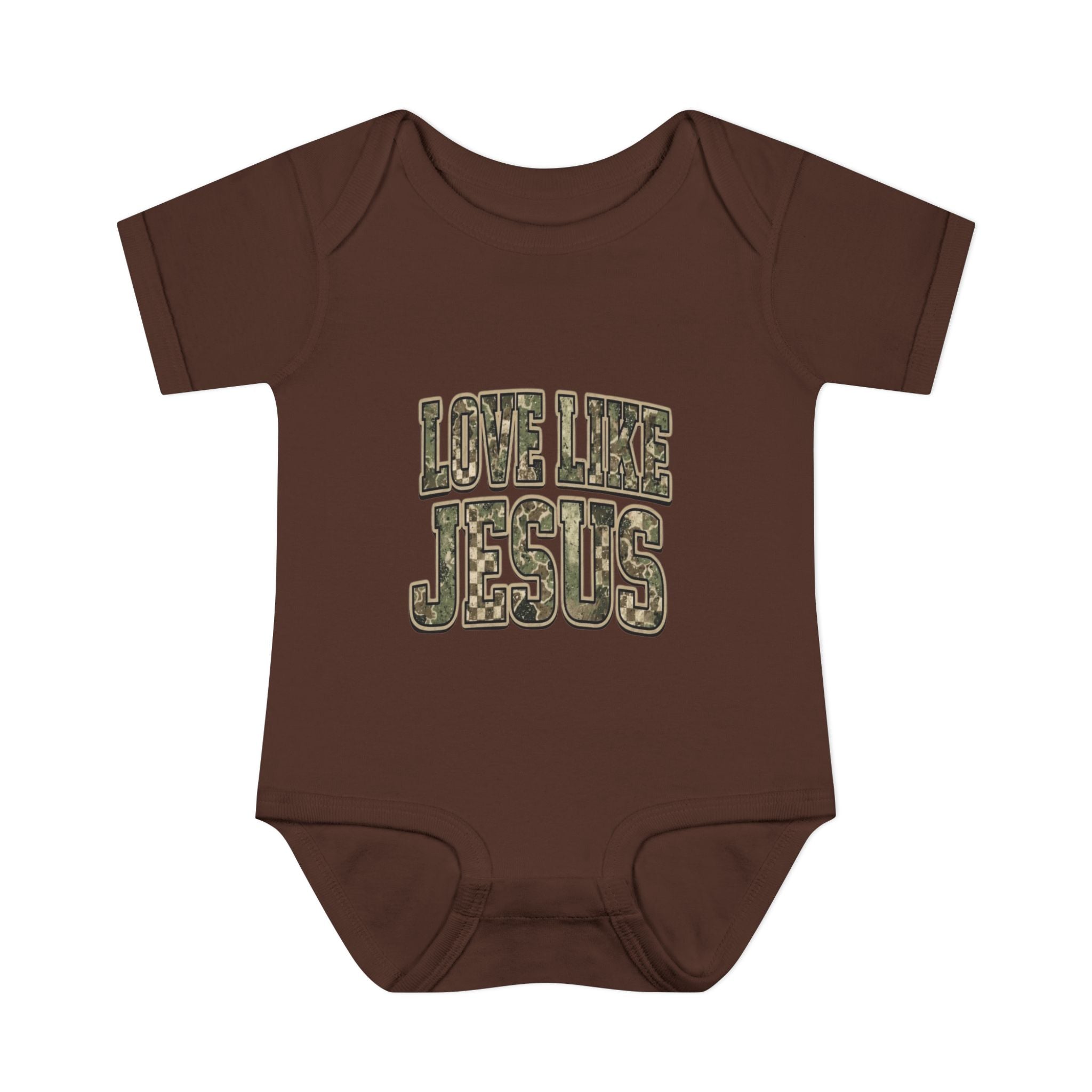Infant Bodysuit - "Love Like Jesus" Camo Christian Baby Onesie