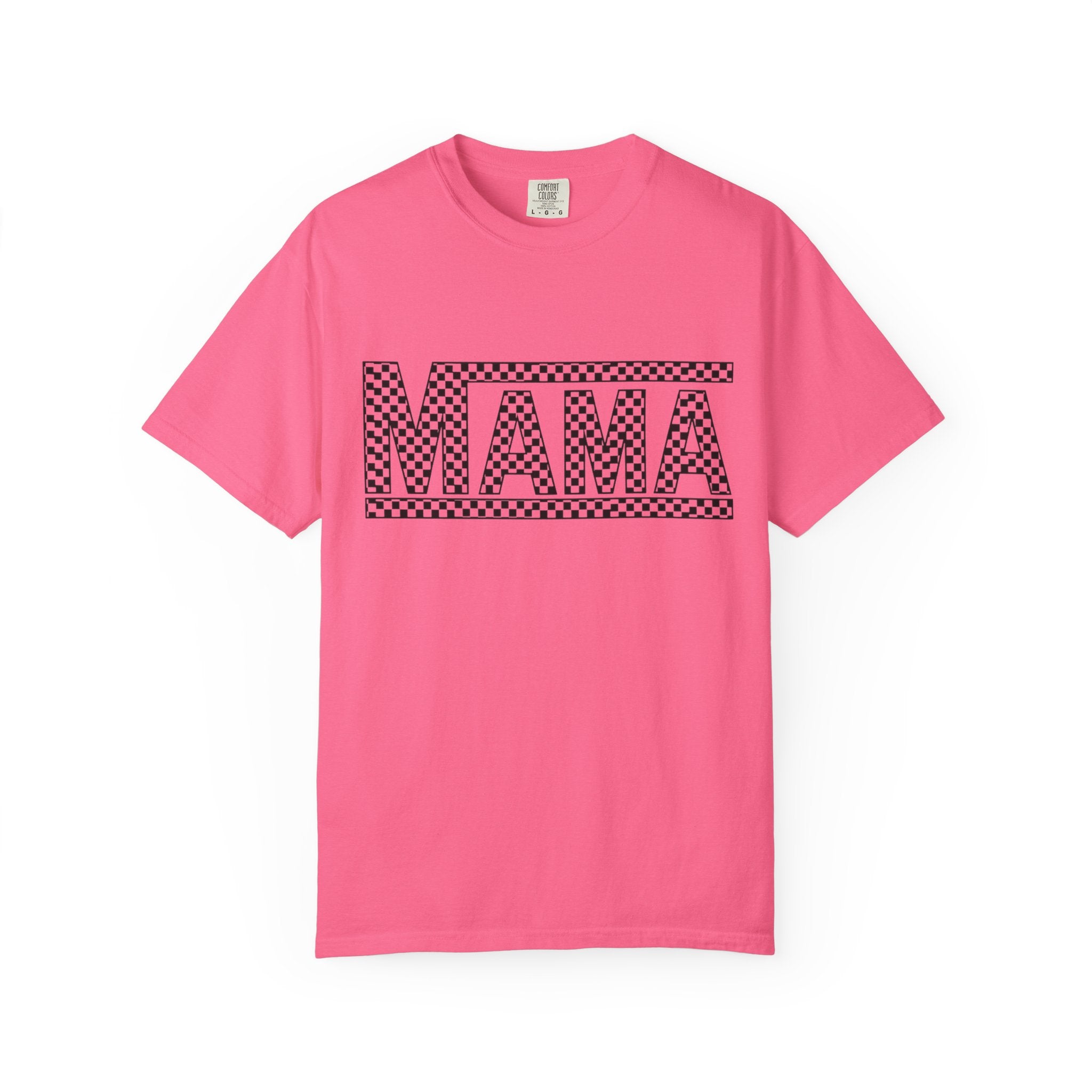 Checkered MAMA Logo T-shirt | Mama Typography Tee