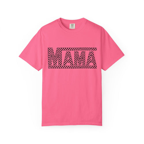 Checkered MAMA Logo T-shirt | Mama Typography Tee