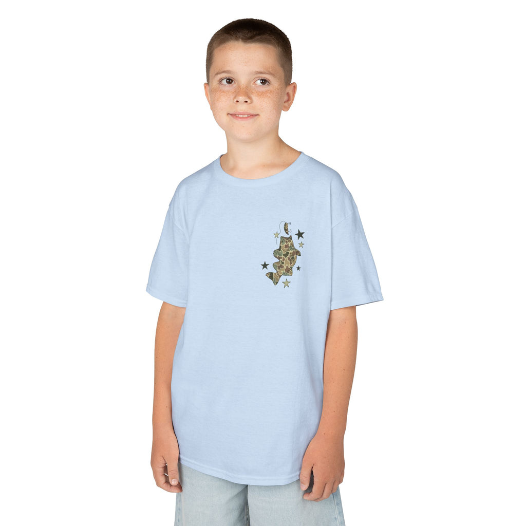 Kids Tee — "Catch Ya Later" Camo Shark Graphic