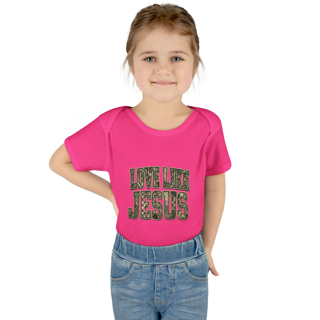 Infant Bodysuit - "Love Like Jesus" Camo Christian Baby Onesie