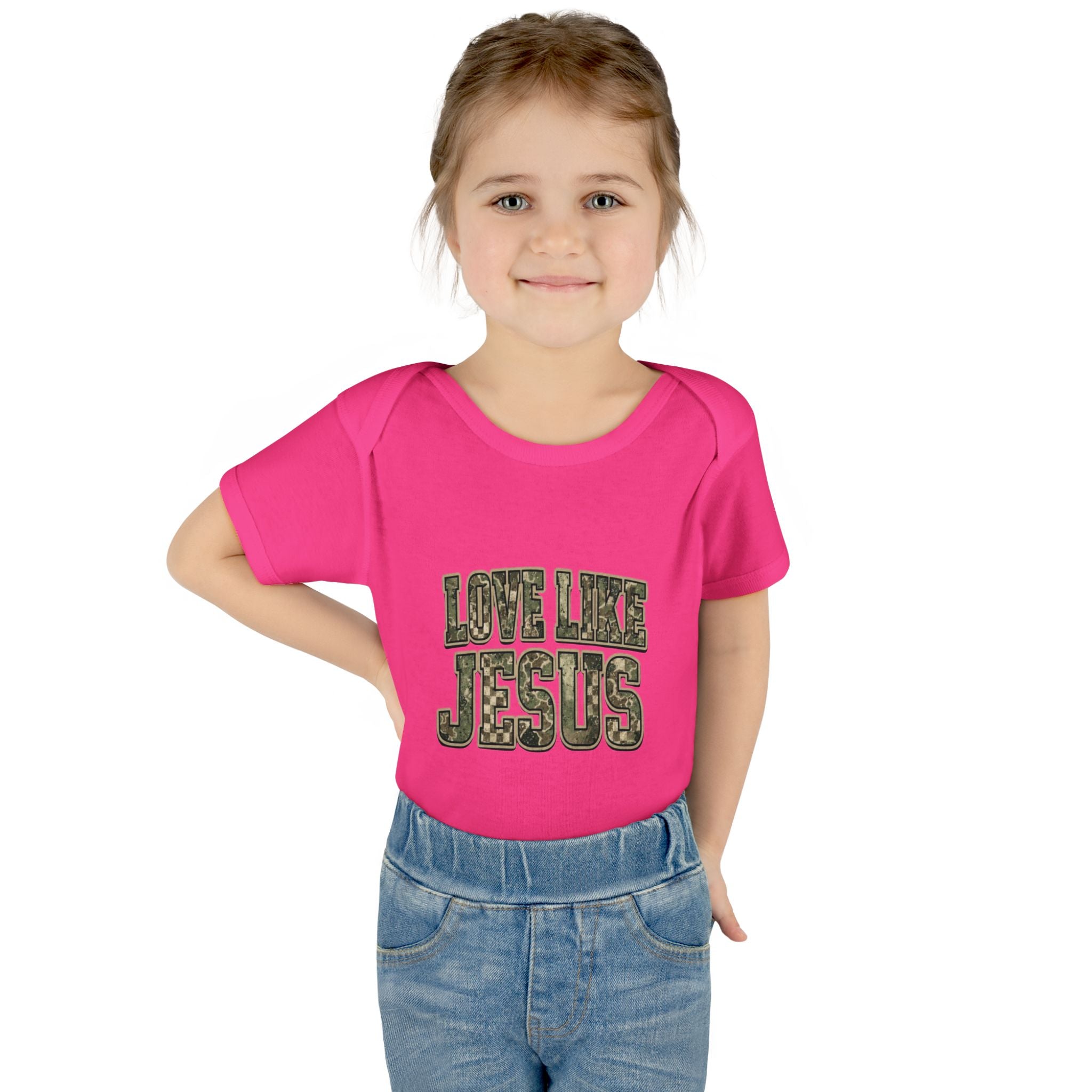 Infant Bodysuit - "Love Like Jesus" Camo Christian Baby Onesie