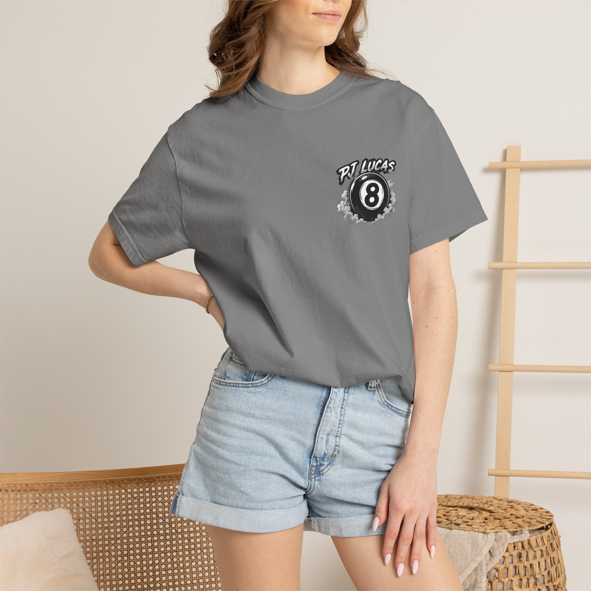 PJ Lucas Race Car T-Shirt — Vintage Black 8-Ball Dirt Track Tee