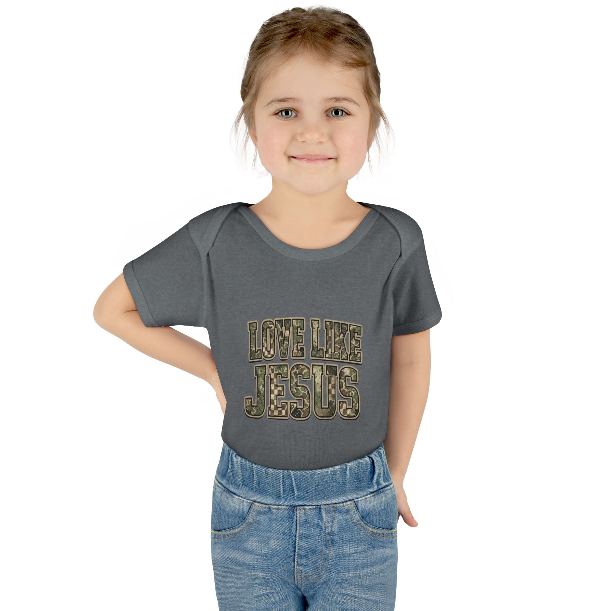 Infant Bodysuit - "Love Like Jesus" Camo Christian Baby Onesie