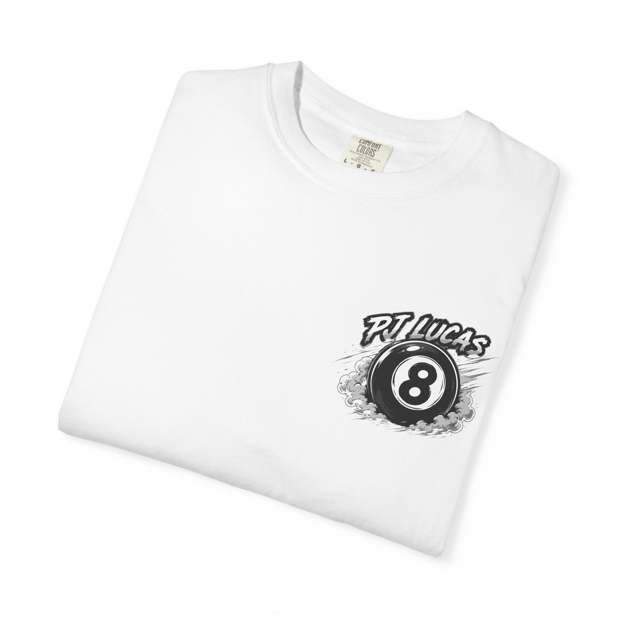 PJ Lucas Race Car T-Shirt — Vintage Black 8-Ball Dirt Track Tee