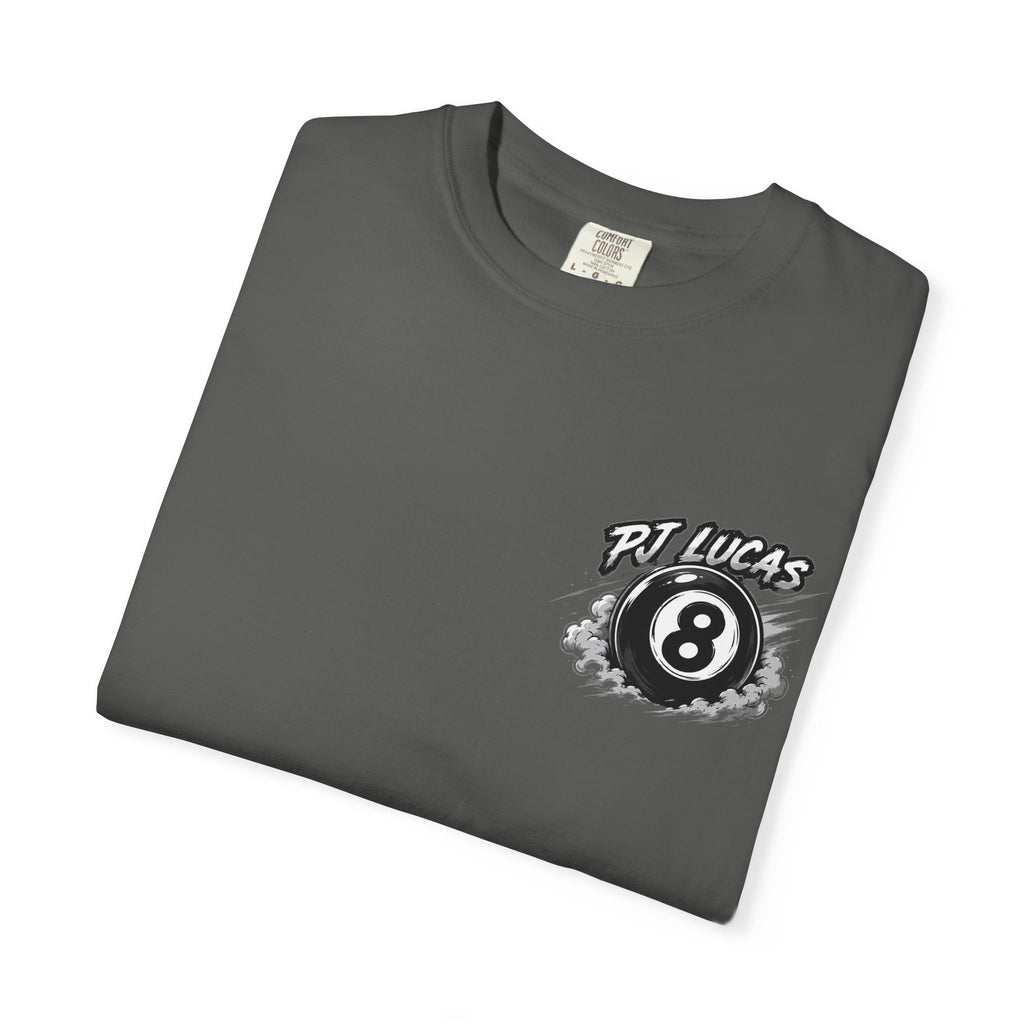PJ Lucas Race Car T-Shirt — Vintage Black 8-Ball Dirt Track Tee