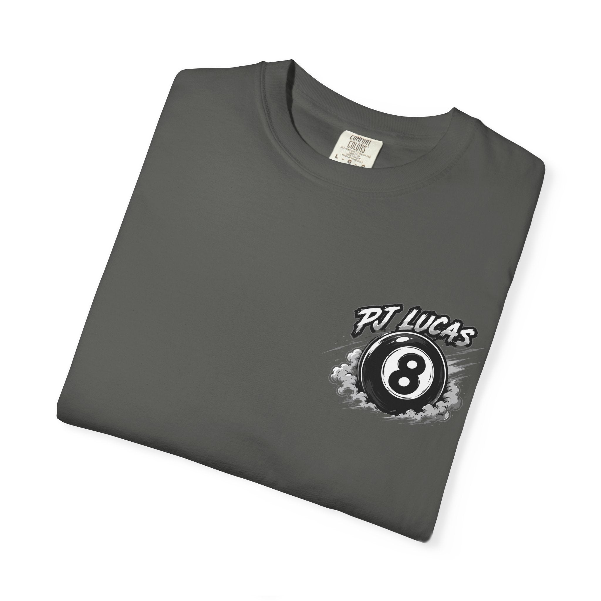 PJ Lucas Race Car T-Shirt — Vintage Black 8-Ball Dirt Track Tee