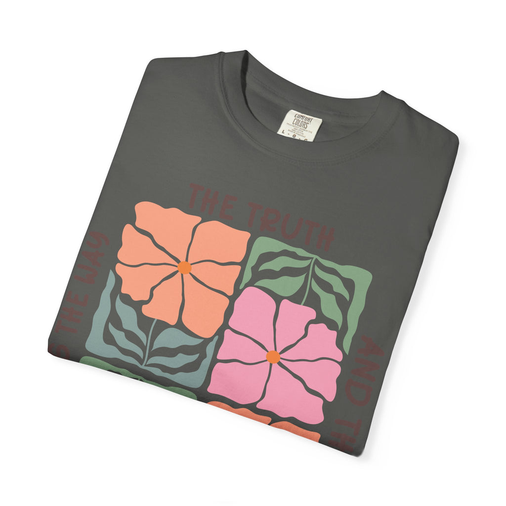 Christian Floral T-Shirt — "The Truth and the Life" John 14:6 Graphic Tee