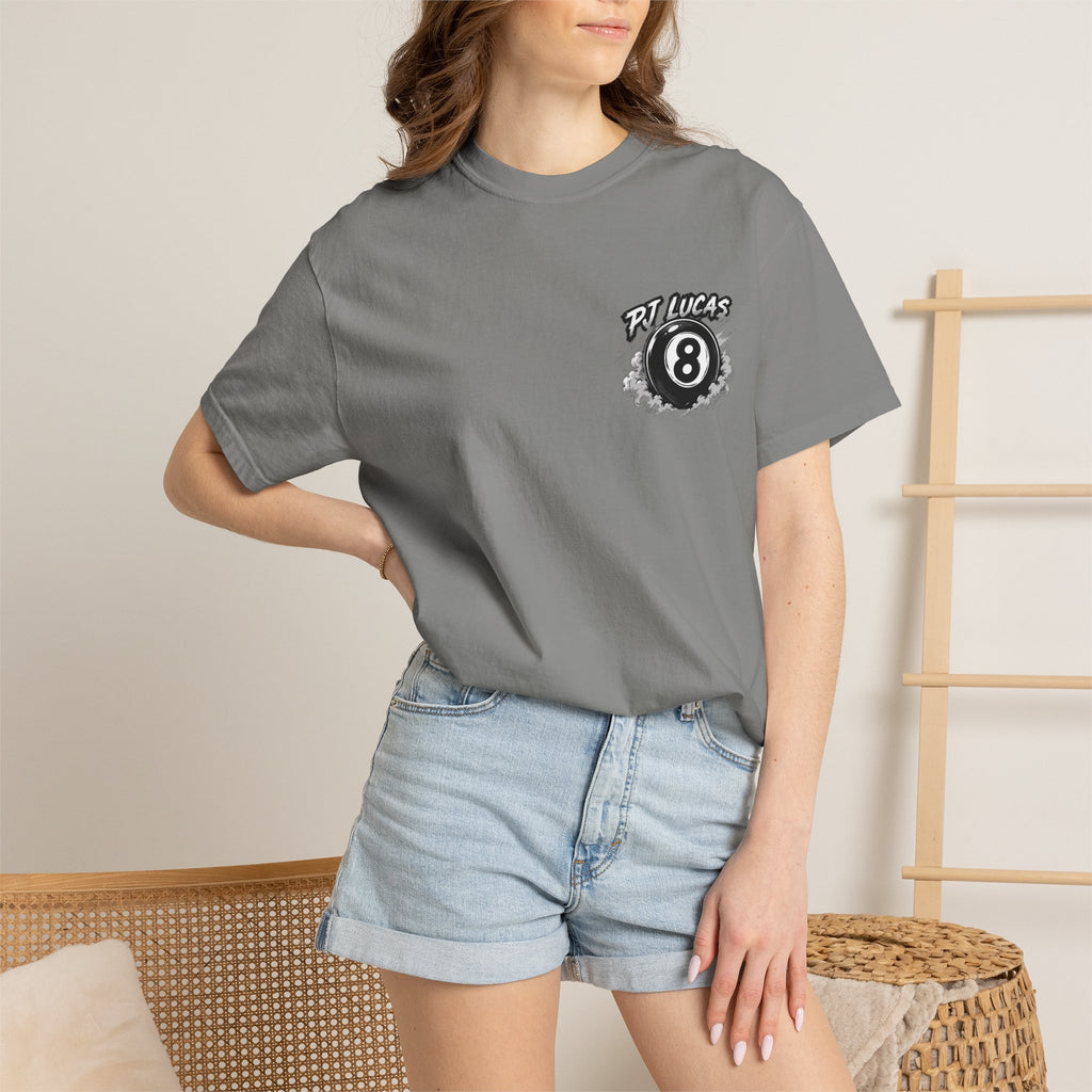 PJ Lucas Race Car T-Shirt — Vintage Black 8-Ball Dirt Track Tee