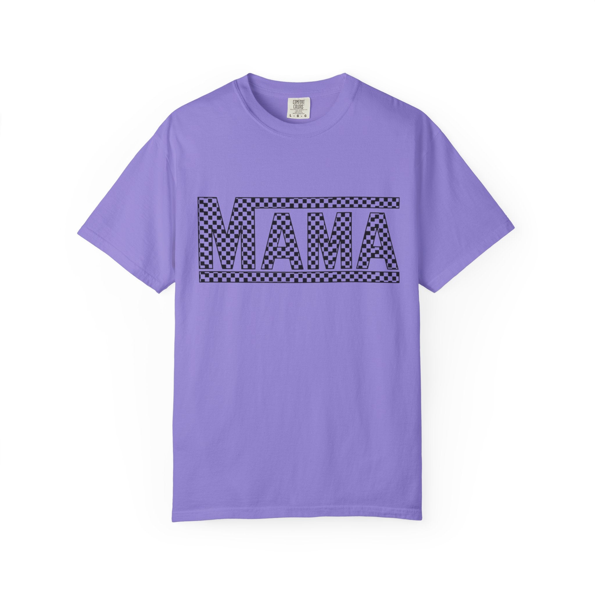 Checkered MAMA Logo T-shirt | Mama Typography Tee