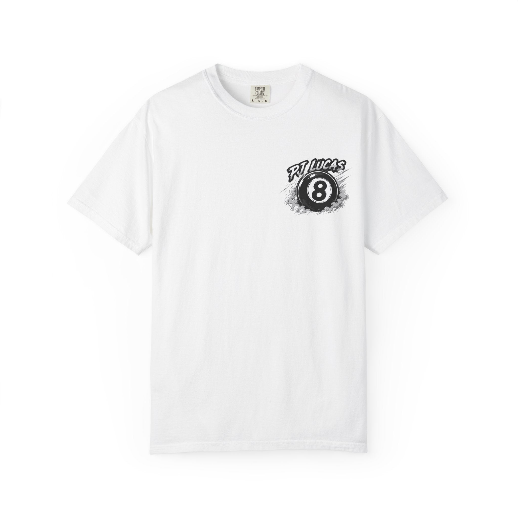 PJ Lucas Race Car T-Shirt — Vintage Black 8-Ball Dirt Track Tee