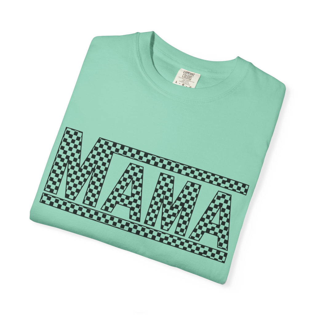 Checkered MAMA Logo T-shirt | Mama Typography Tee