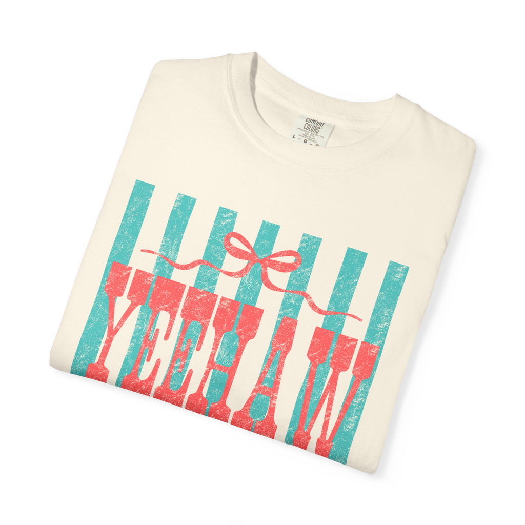 Yeehaw & Amen Graphic T-Shirt — Western Stripes Cowboy Faith Tee