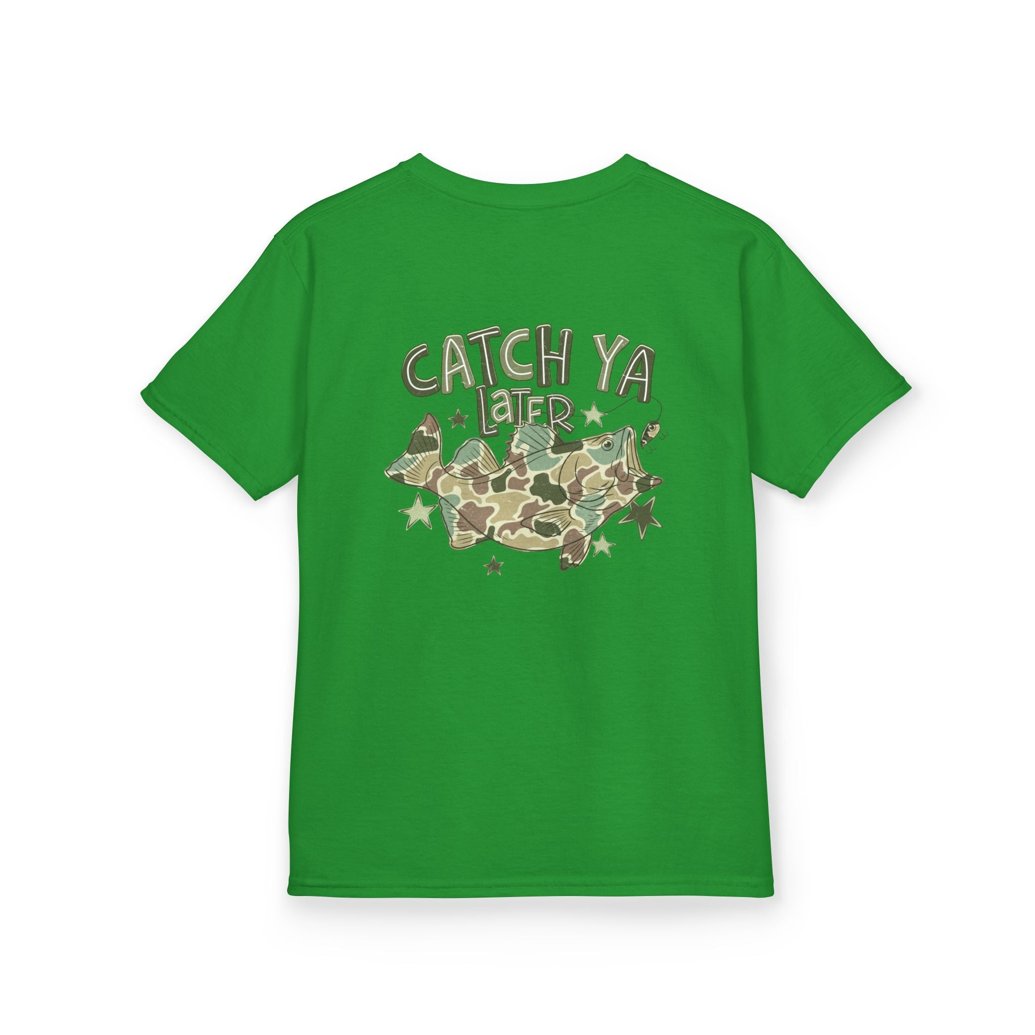 Kids Tee — "Catch Ya Later" Camo Shark Graphic