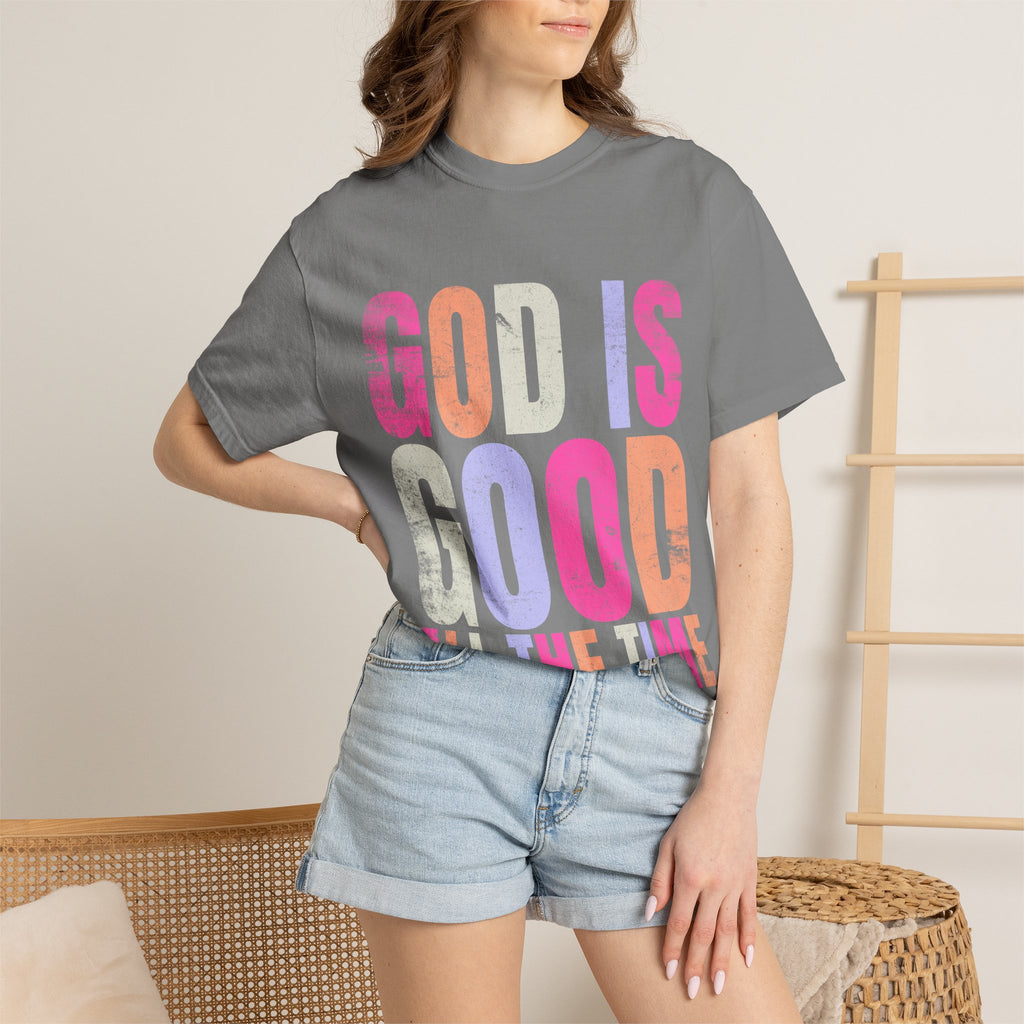 God Is Good All The Time T-Shirt — Pastel Christian Faith Tee