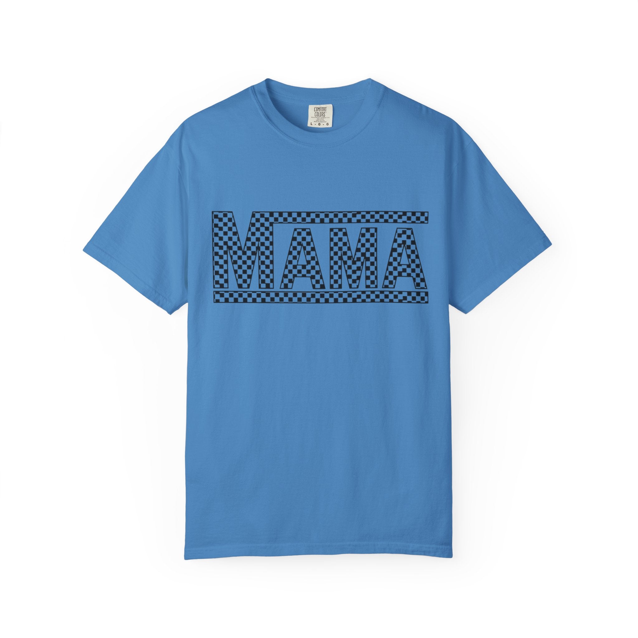 Checkered MAMA Logo T-shirt | Mama Typography Tee