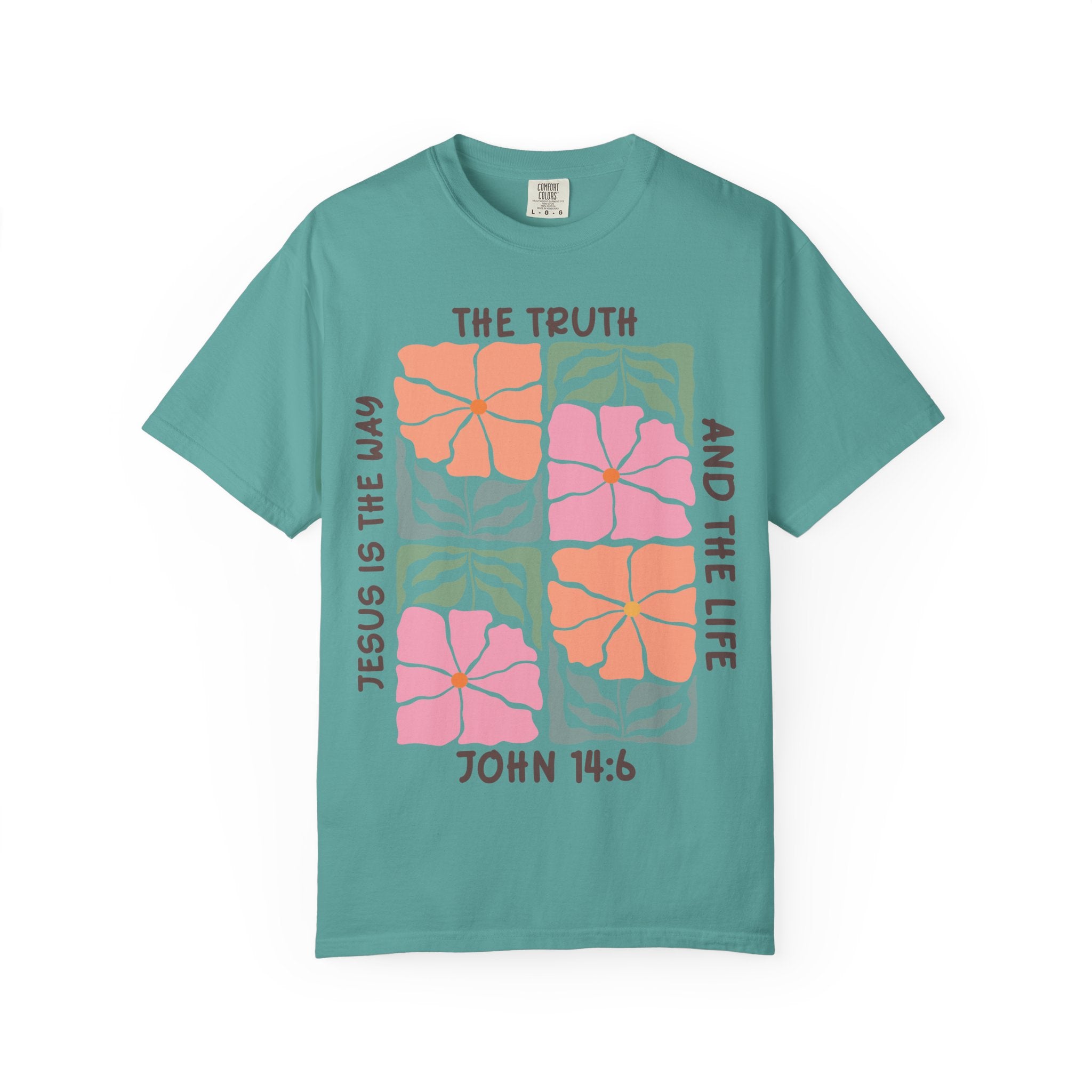 Christian Floral T-Shirt — "The Truth and the Life" John 14:6 Graphic Tee