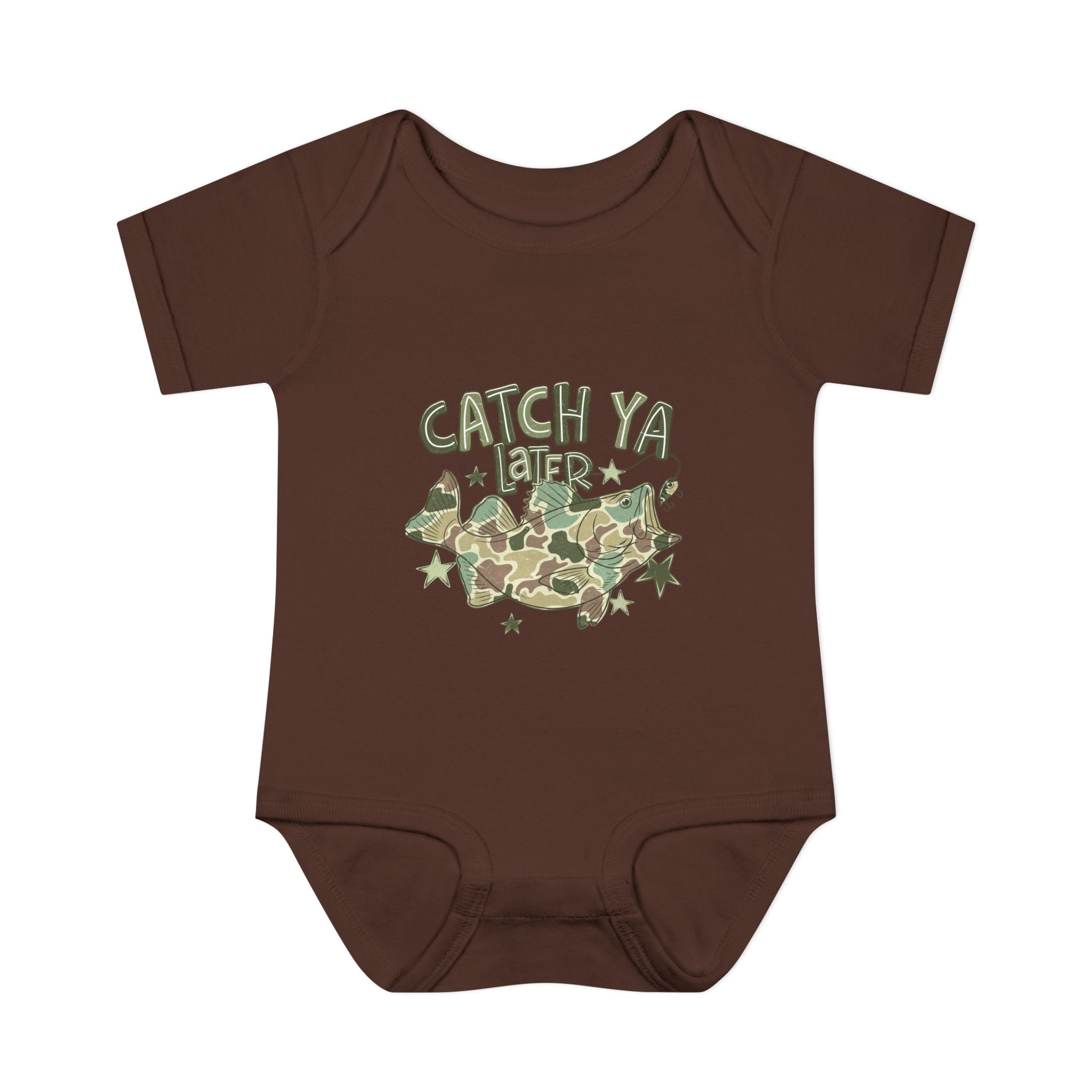 Infant Bodysuit - "Catch Ya Later" Camo Bat Graphic Baby Onesie